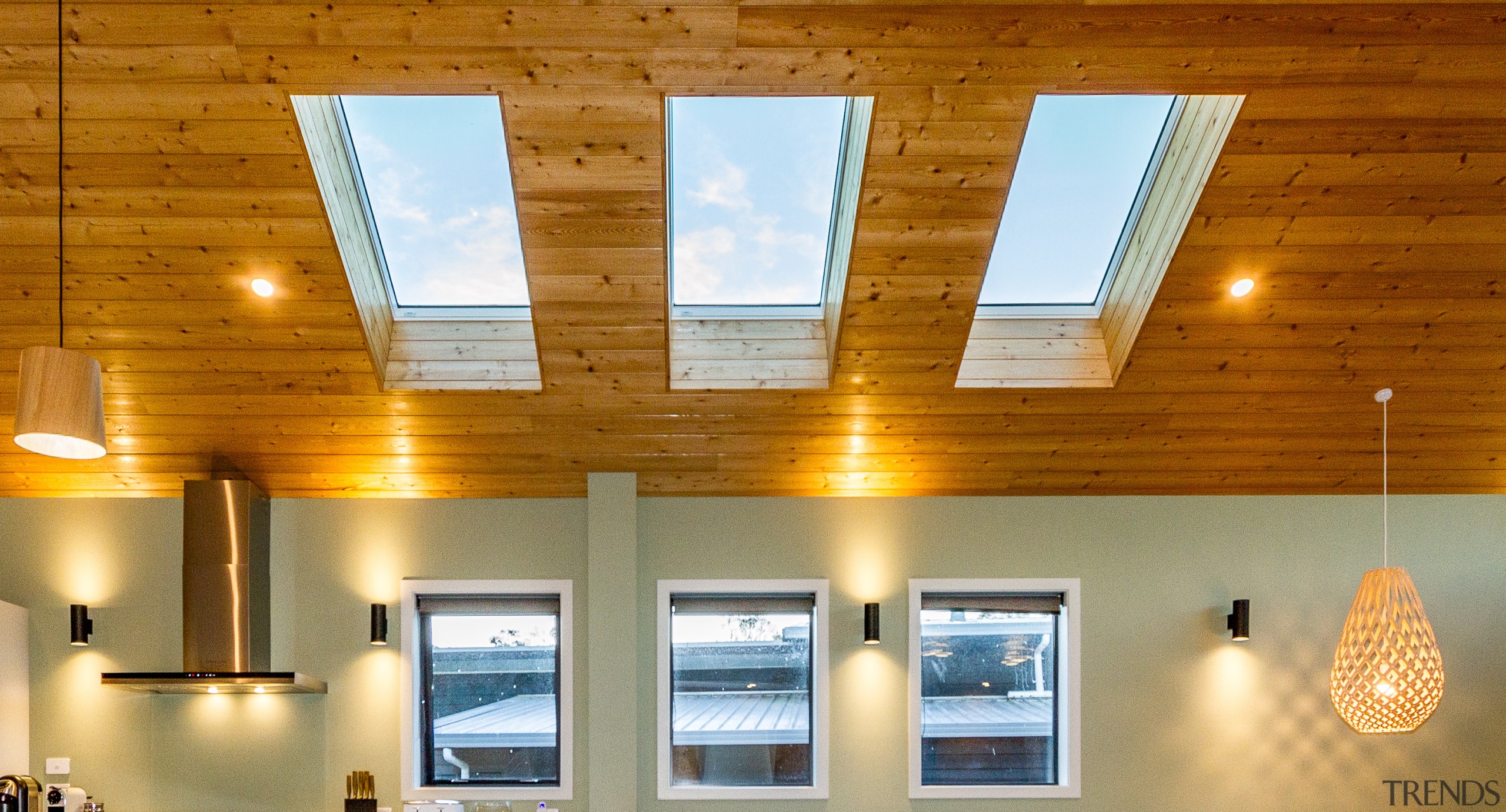 Three skylights add to the natural light enjoyed 