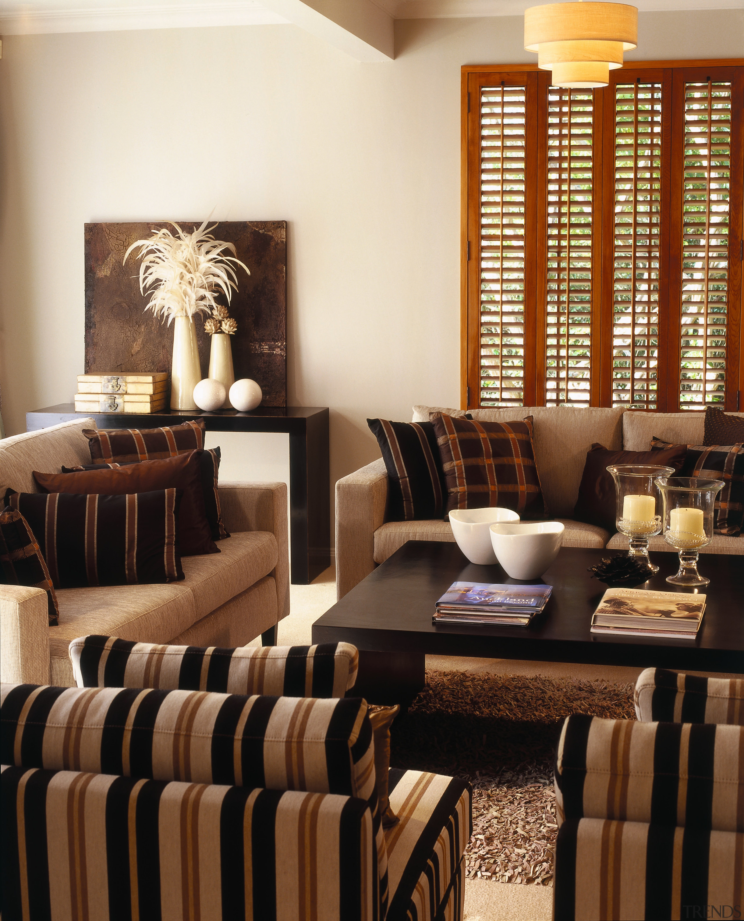 View of the living area - View of dining room, furniture, home, interior design, living room, room, table, window covering, brown, black