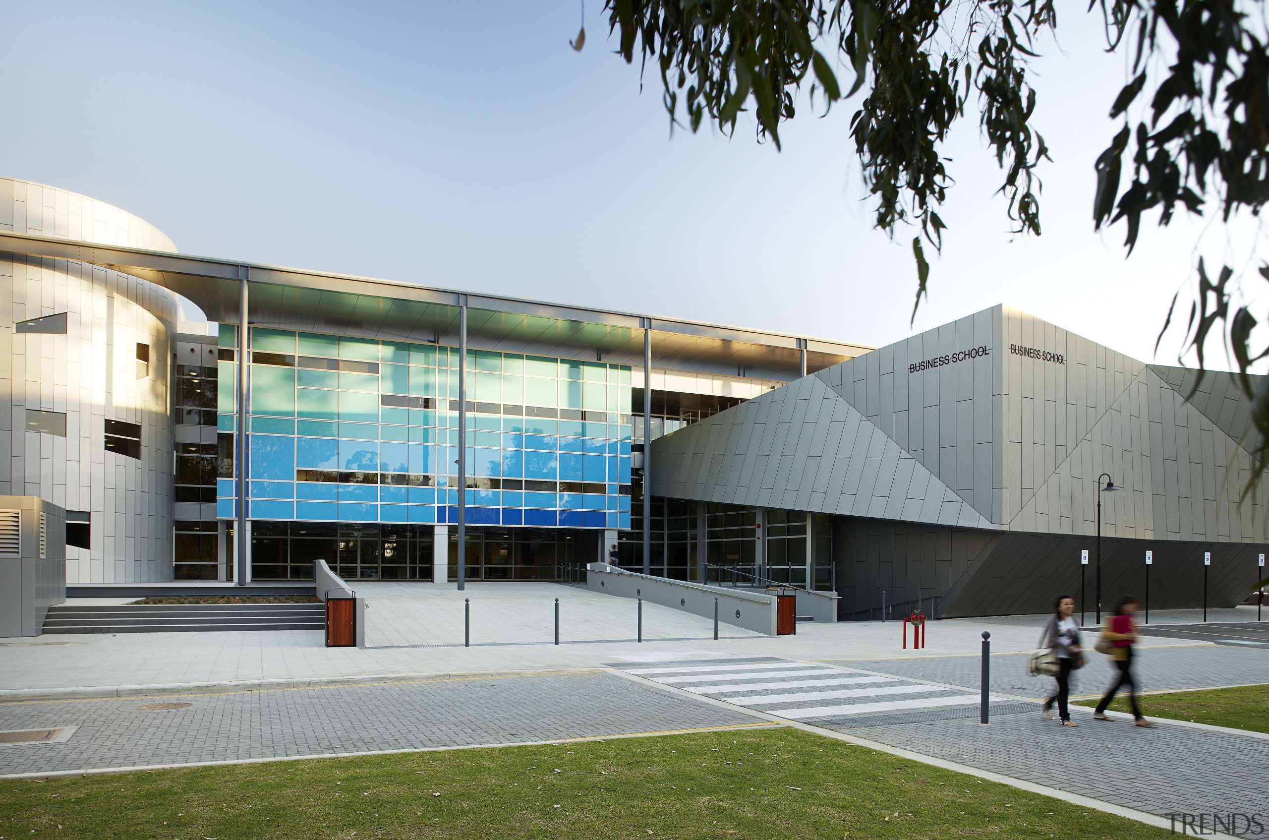View of the new University of Western Australia's architecture, building, campus, city, corporate headquarters, daytime, facade, leisure centre, metropolitan area, mixed use, structure, white