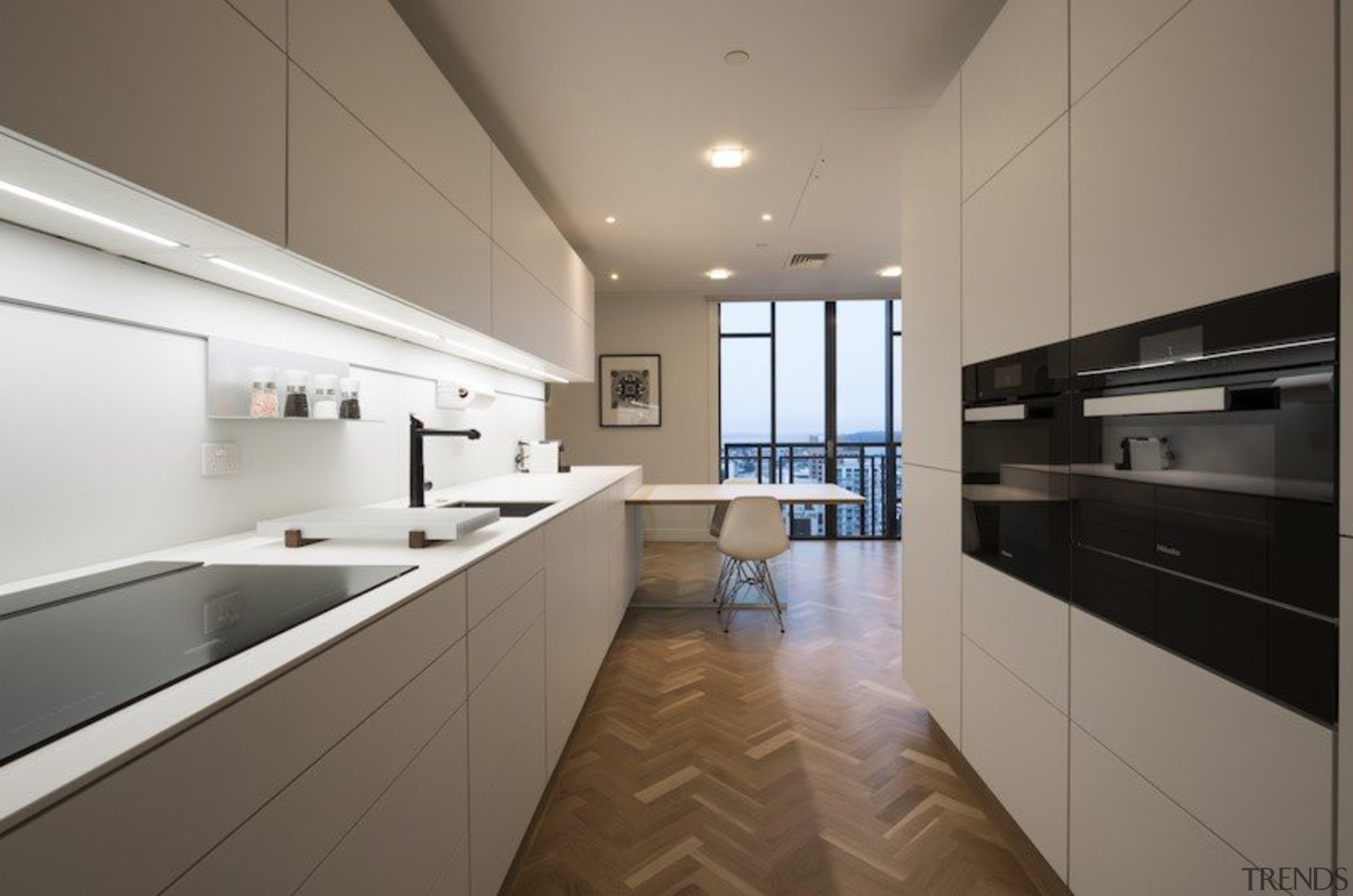 Highly Commended in the Category Imported Kitchen - apartment, architecture, cabinetry, countertop, cuisine classique, floor, house, interior design, kitchen, property, real estate, room, gray