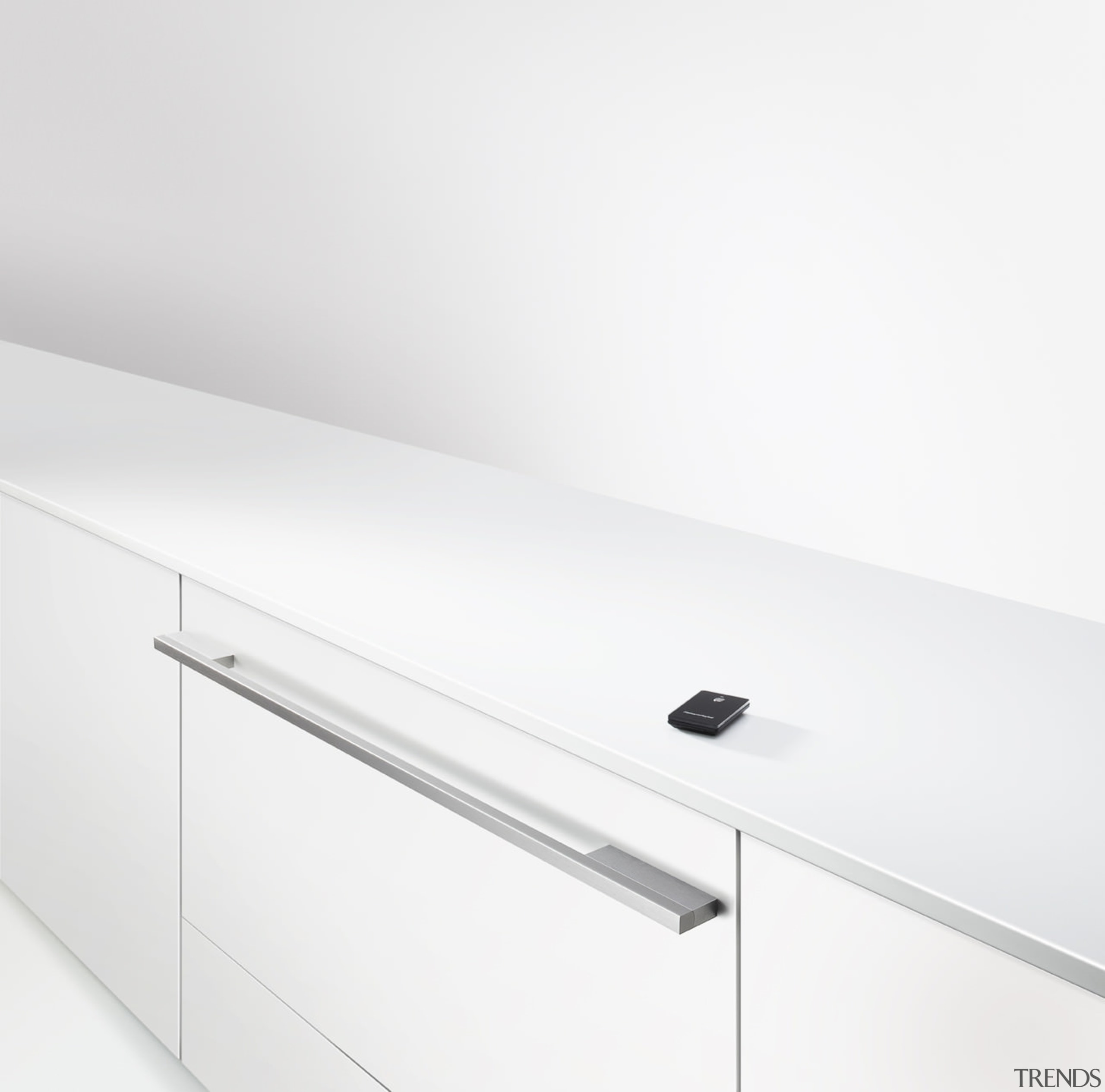 View of Fisher &amp; Paykel dishwasher. - View angle, drawer, furniture, line, product, product design, sideboard, white