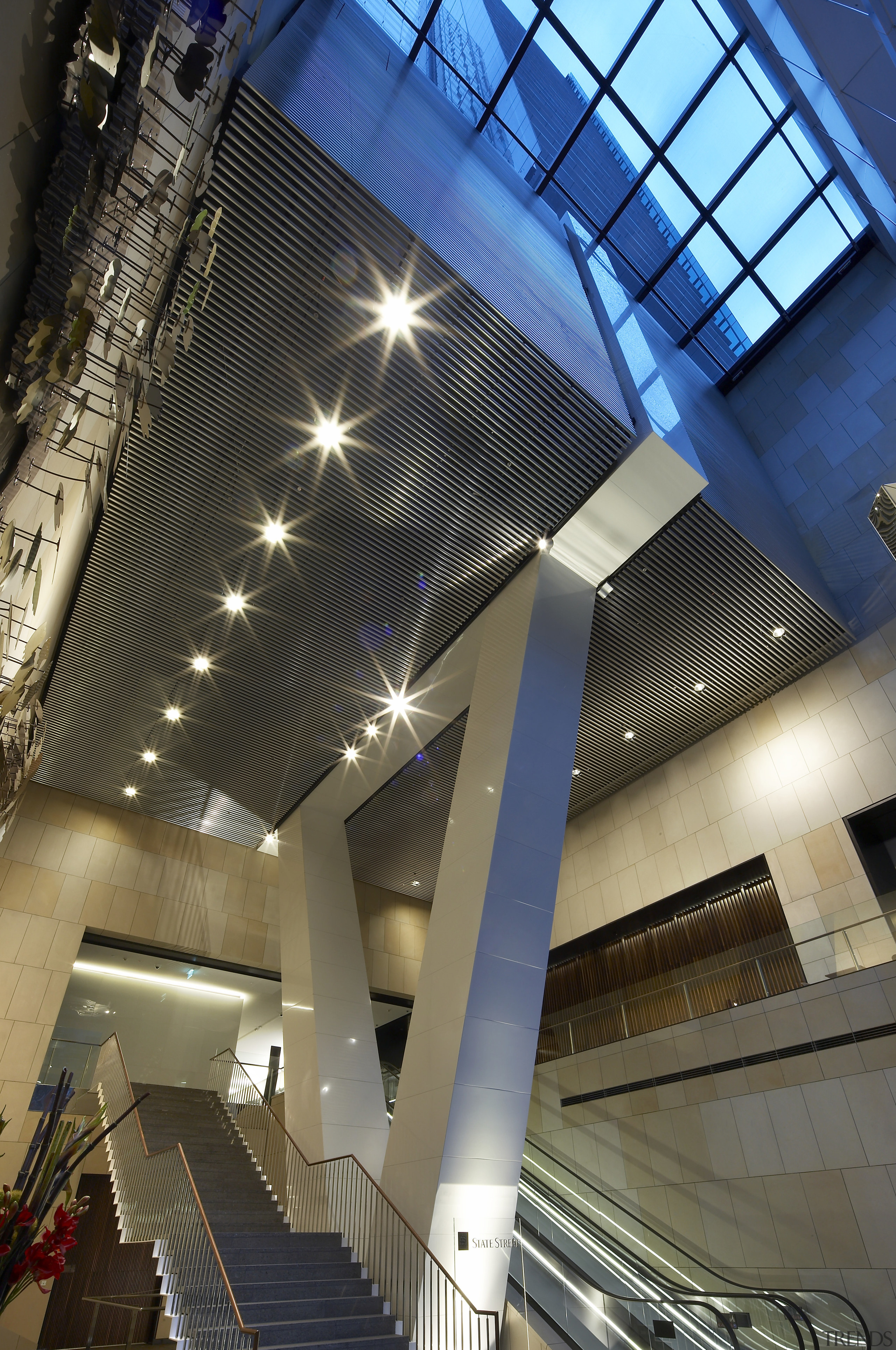 View of 420 George Street, featuring frameless vitrines architecture, building, ceiling, daylighting, daytime, interior design, metropolitan area, structure, black