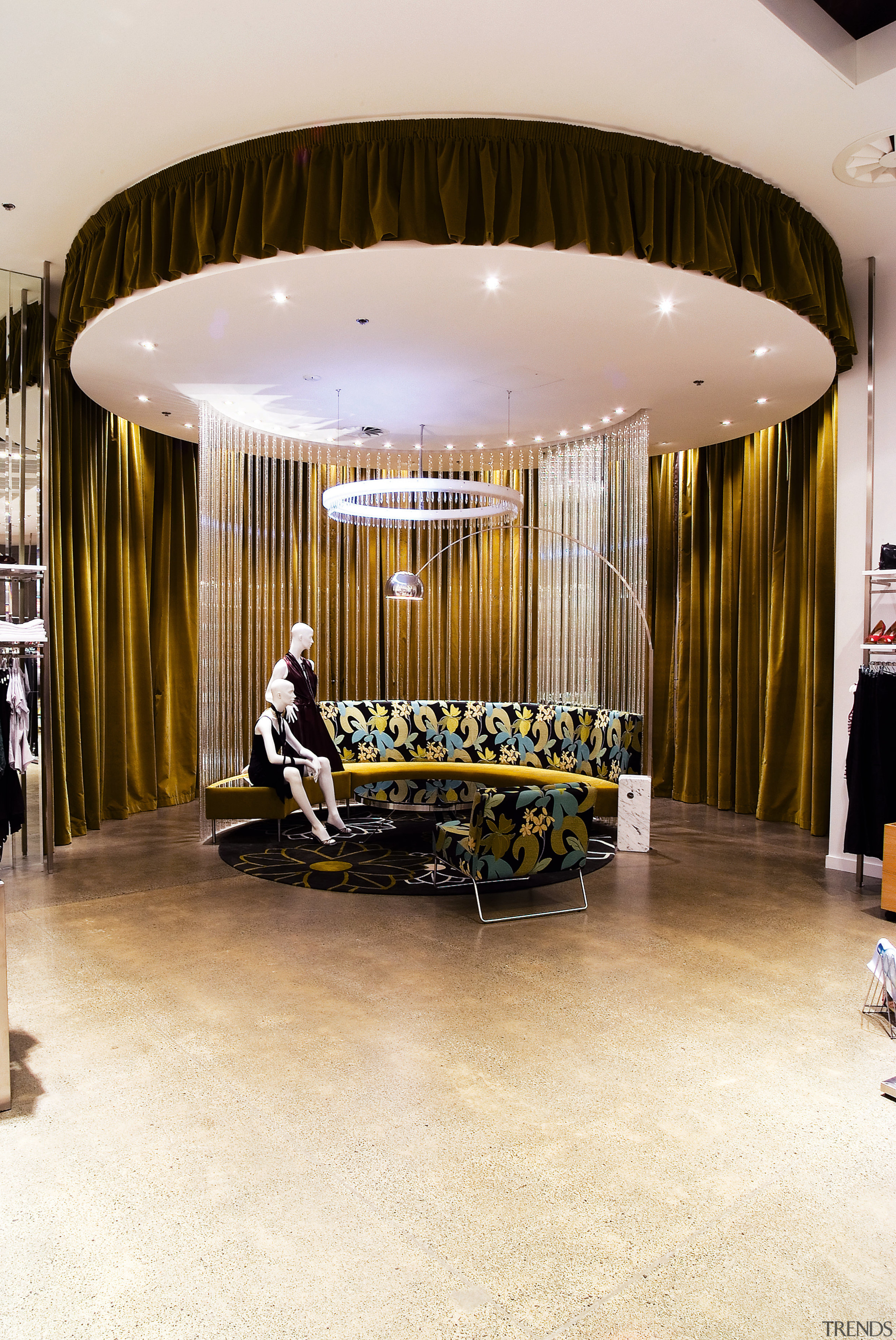 A view of a shop in Sylvia ceiling, floor, flooring, interior design, lobby, white, brown