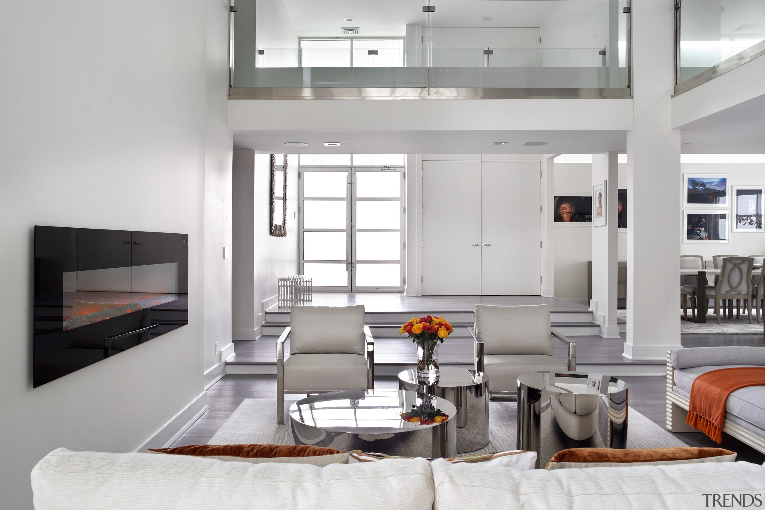 A gas wall fire helps keep things warm 