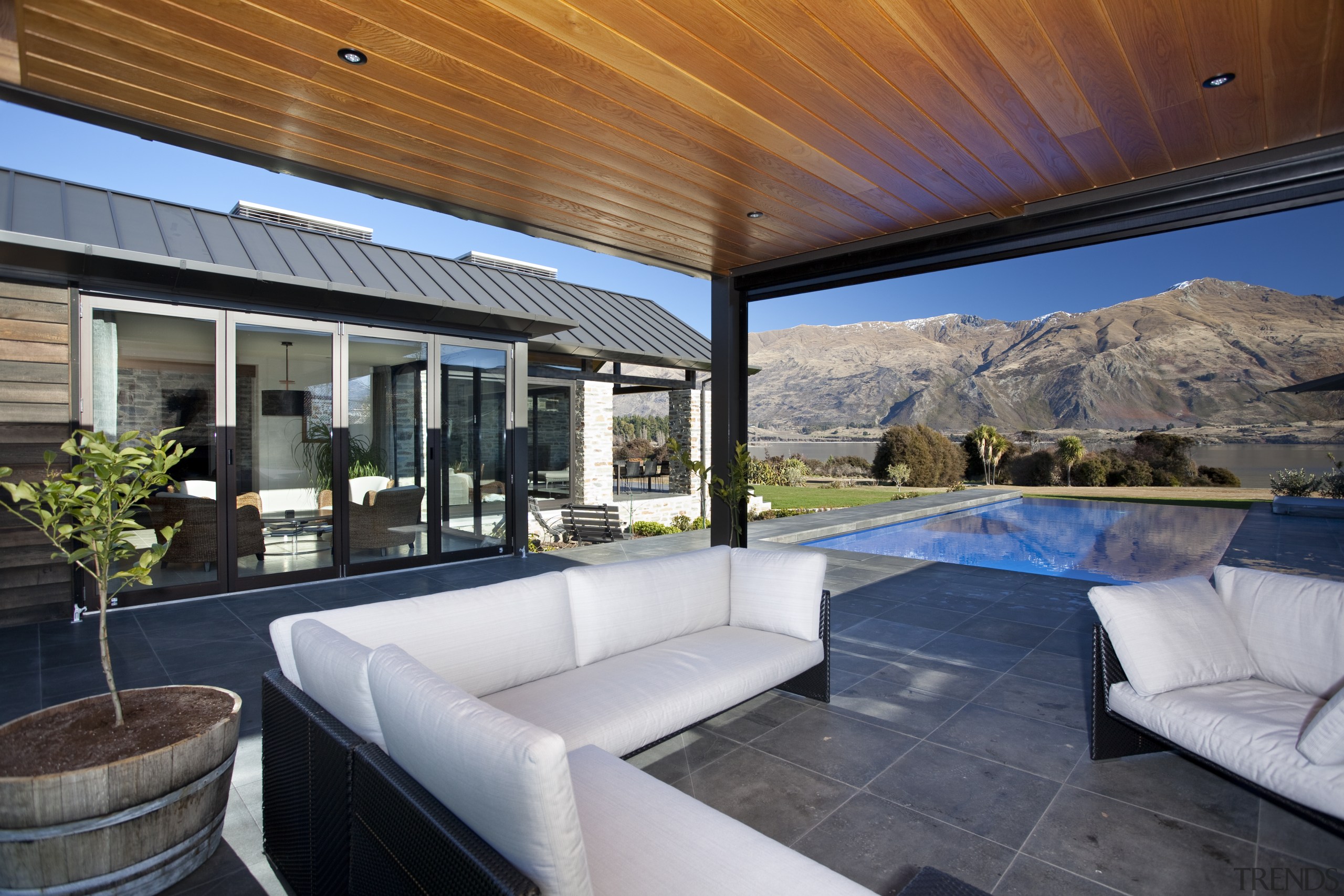 Nz2812 Mason And Wales 0123284 - architecture | architecture, estate, home, house, interior design, living room, outdoor structure, patio, property, real estate, roof, window, gray
