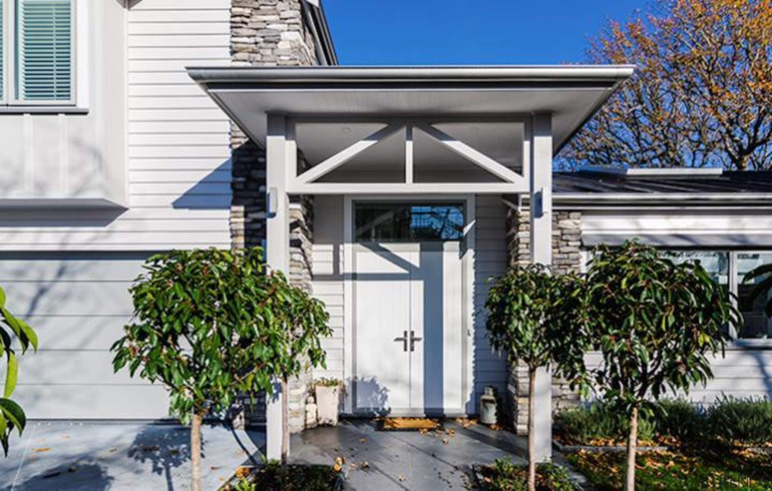 Simpler. Faster. Proven Weathertight. - A-lign Concealed Fix facade, home, house, outdoor structure, porch, property, real estate, residential area, roof, gray