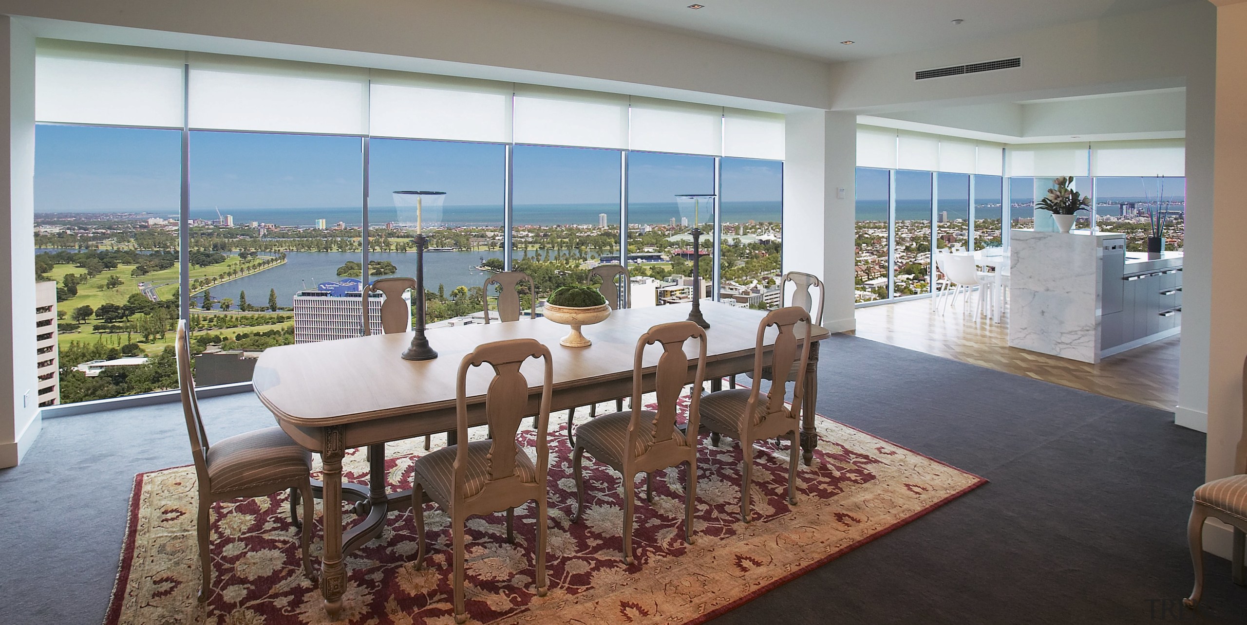 A view of a Far East Consortium apartment apartment, condominium, interior design, penthouse apartment, property, real estate, gray