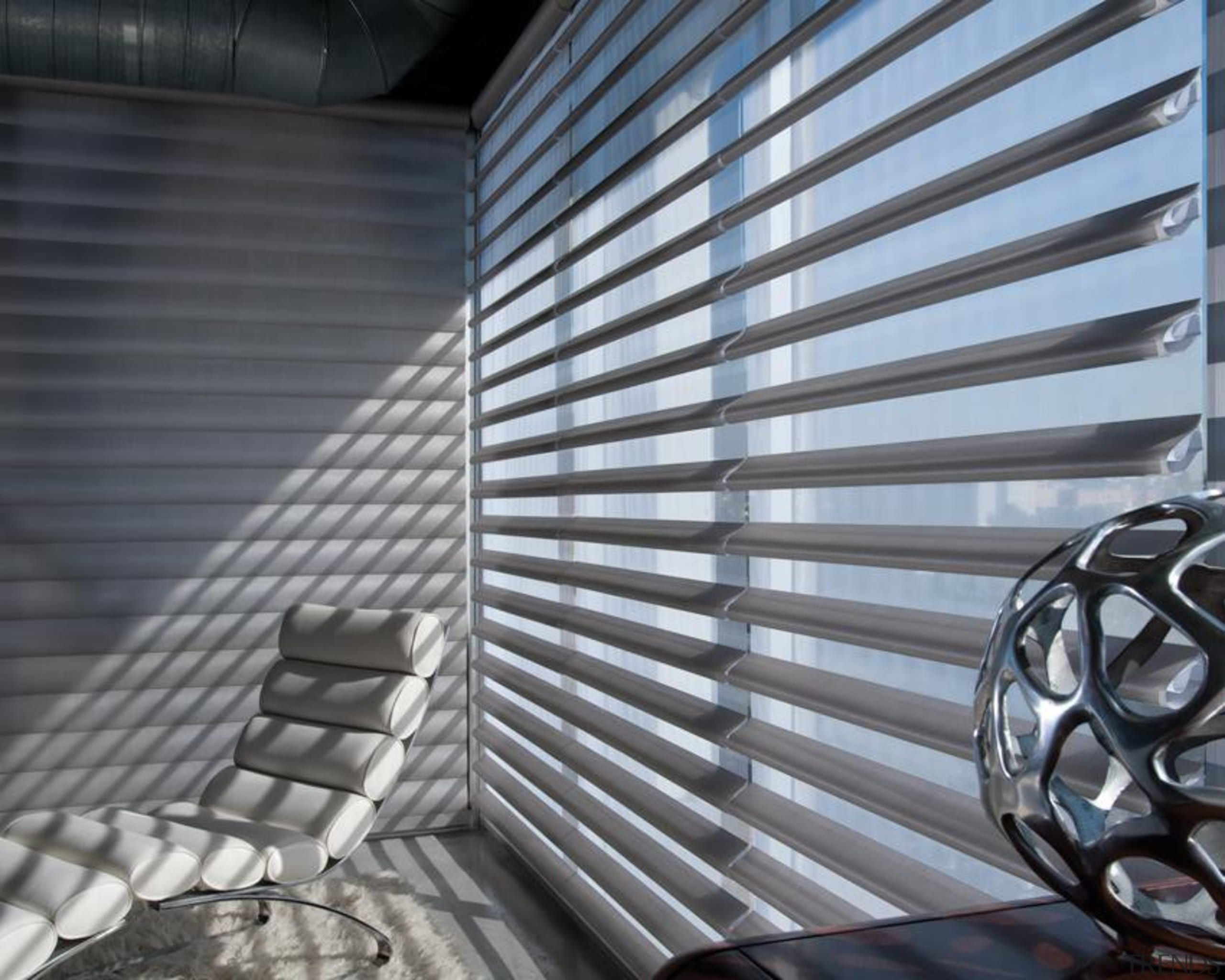 luxaflex pirouette shadings - luxaflex pirouette shadings - architecture, daylighting, facade, glass, interior design, line, mesh, metal, steel, structure, wall, window, window covering, gray, black