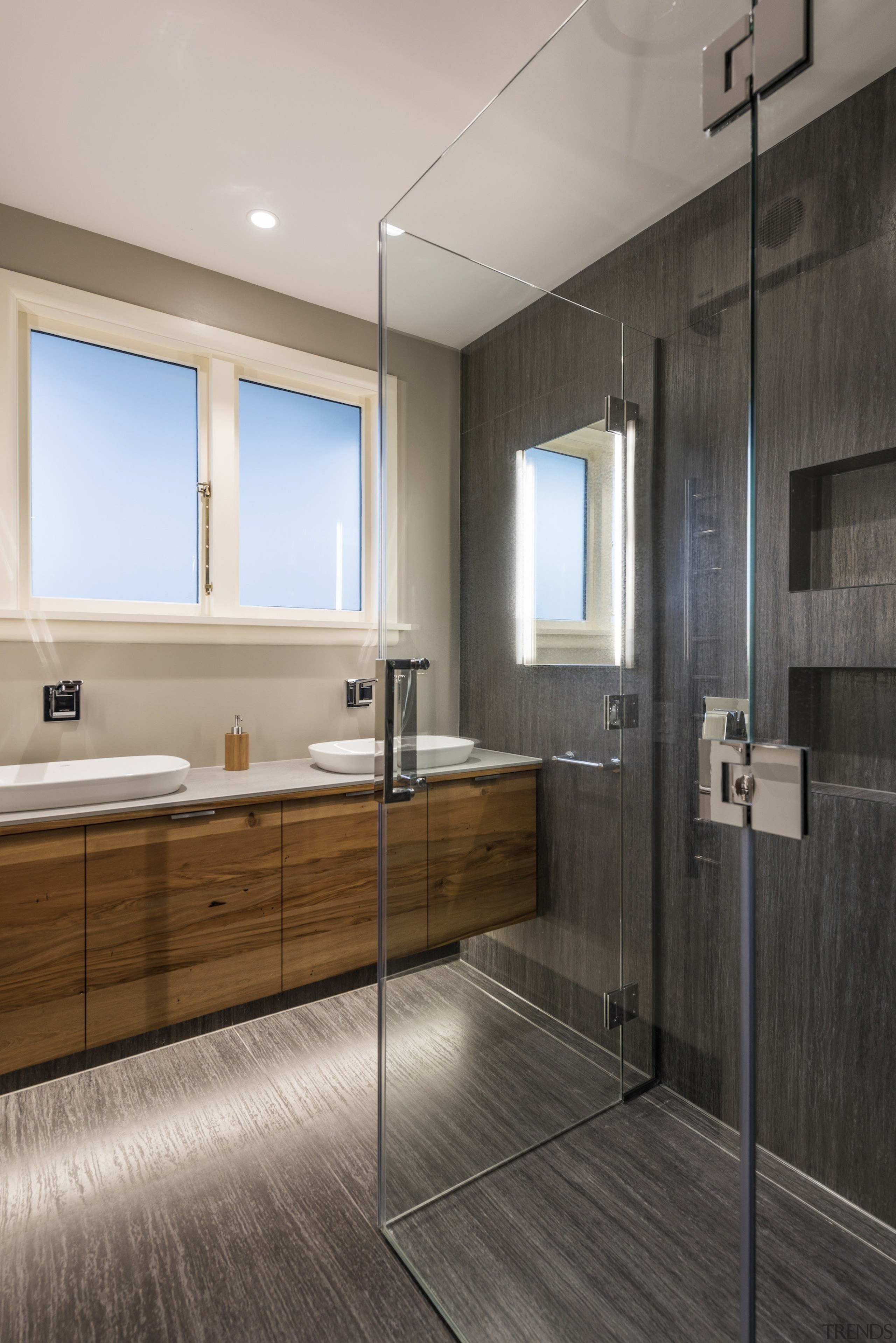 See more from Higham Architecture bathroom, floor, flooring, interior design, room, sink, tile, wood flooring, gray, black