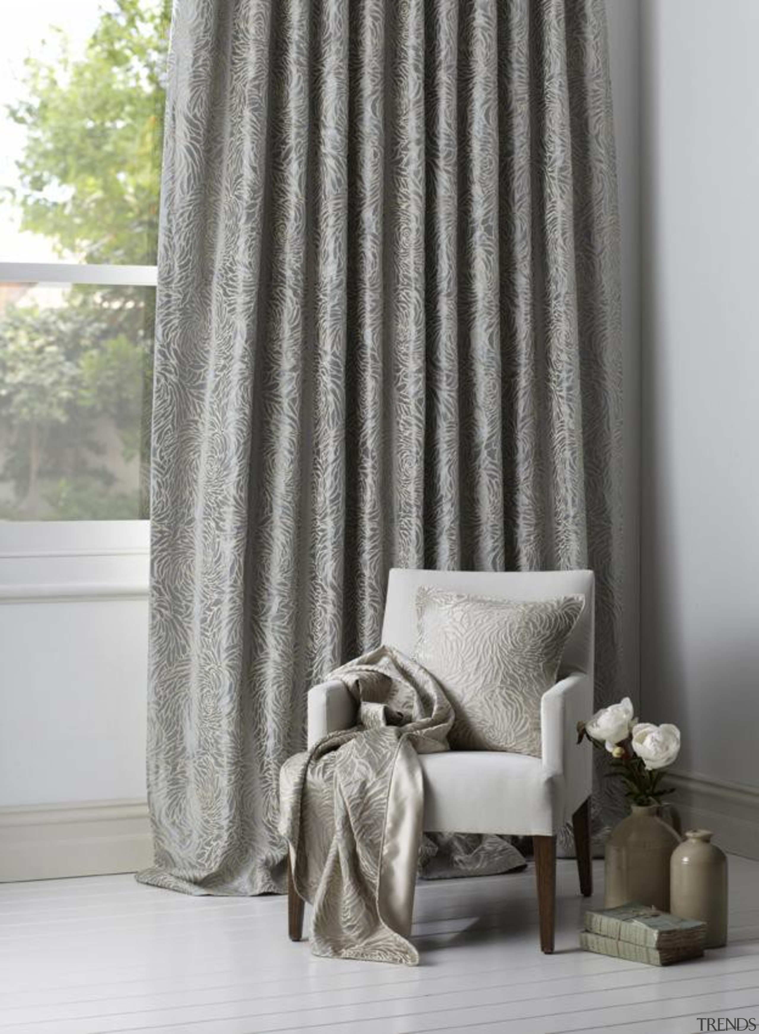 Peony - curtain | decor | interior design curtain, decor, interior design, textile, window, window covering, window treatment, gray