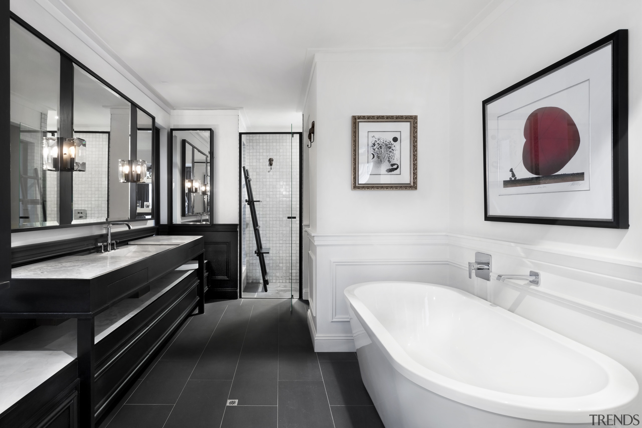 2018 TIDA Australia Designer Bathroom Winner – Leon bathroom, home, interior design, plumbing fixture, room, sink, white, gray