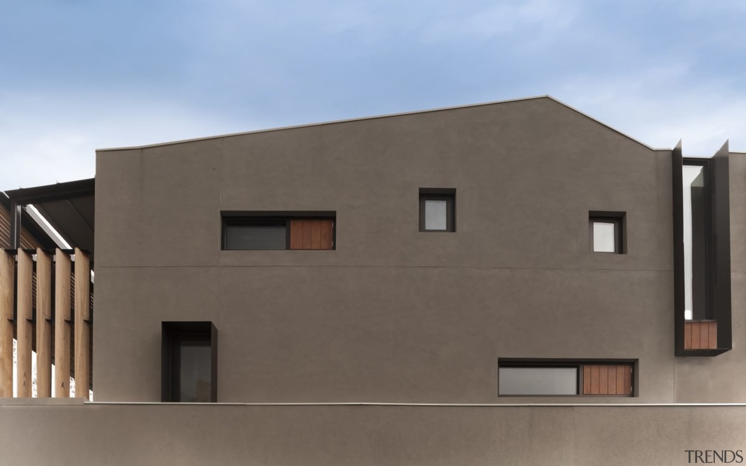 Architect: mcmahon and nerlich architectsPhotography by superk architecture, building, elevation, facade, home, house, property, real estate, roof, wall, gray, teal