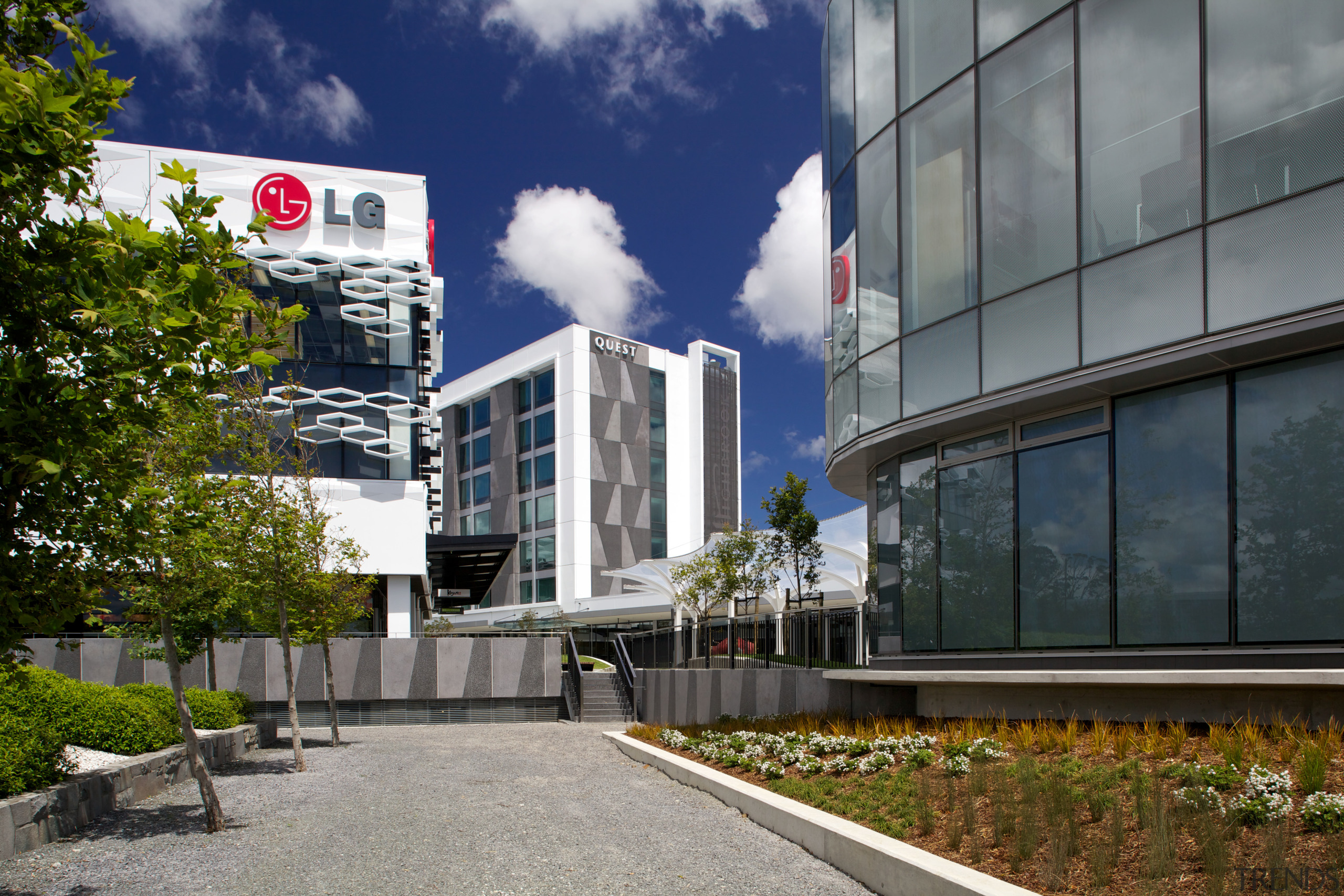 The Crossing at Highbrook Business Park was constructed architecture, building, city, condominium, corporate headquarters, metropolitan area, mixed use, real estate, gray