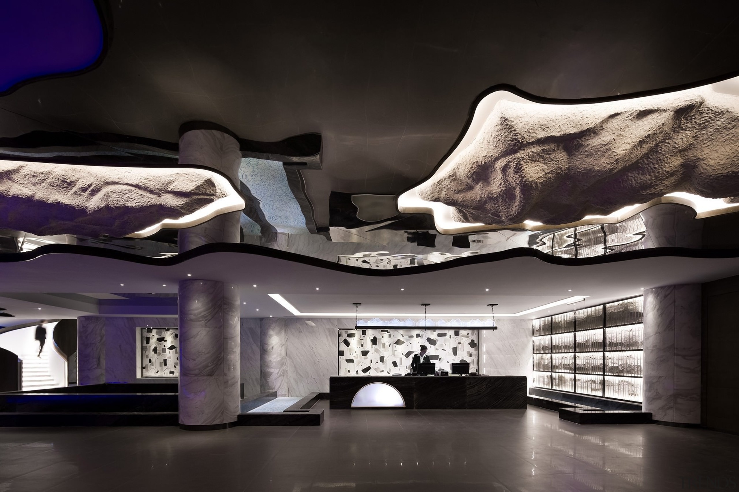 Lights ring the rock structures - Lights ring architecture, automotive design, design, interior design, product design, black