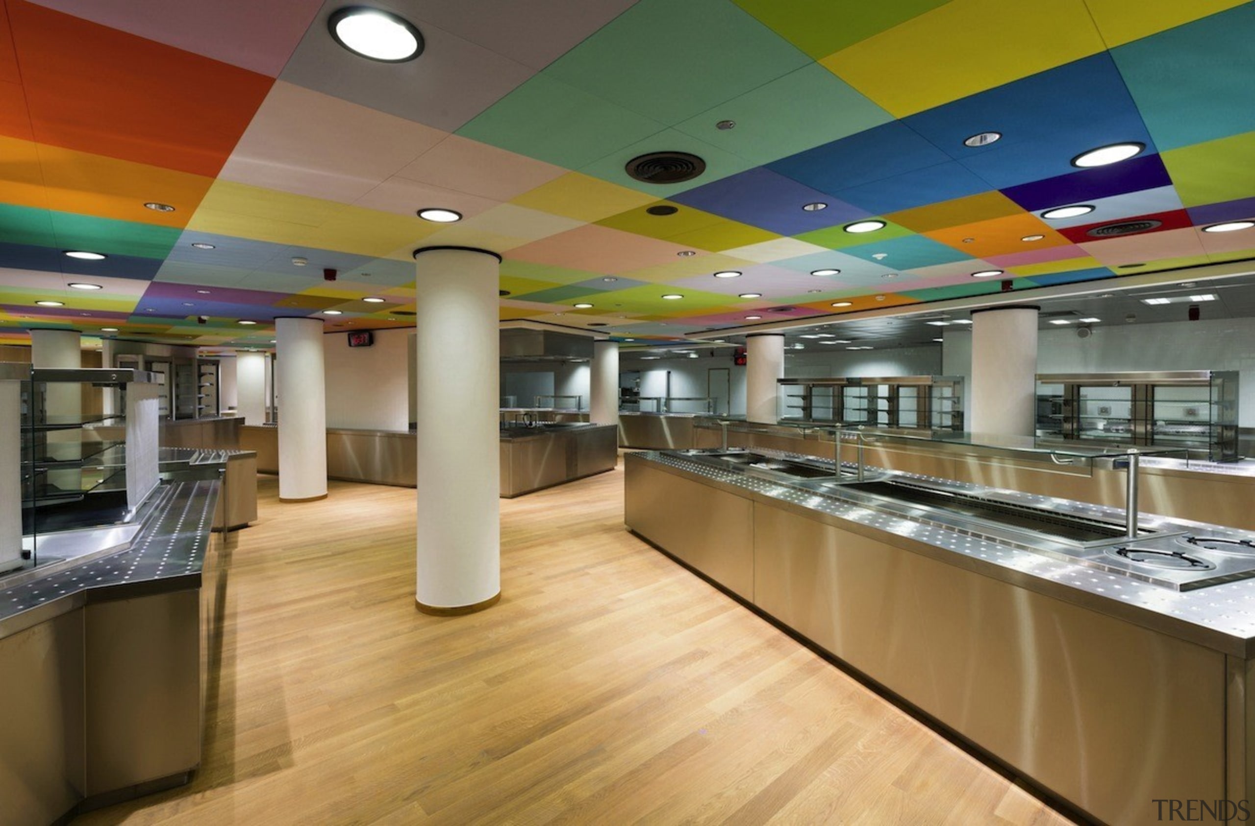 This new headquarters for the European Union Council ceiling, interior design, brown