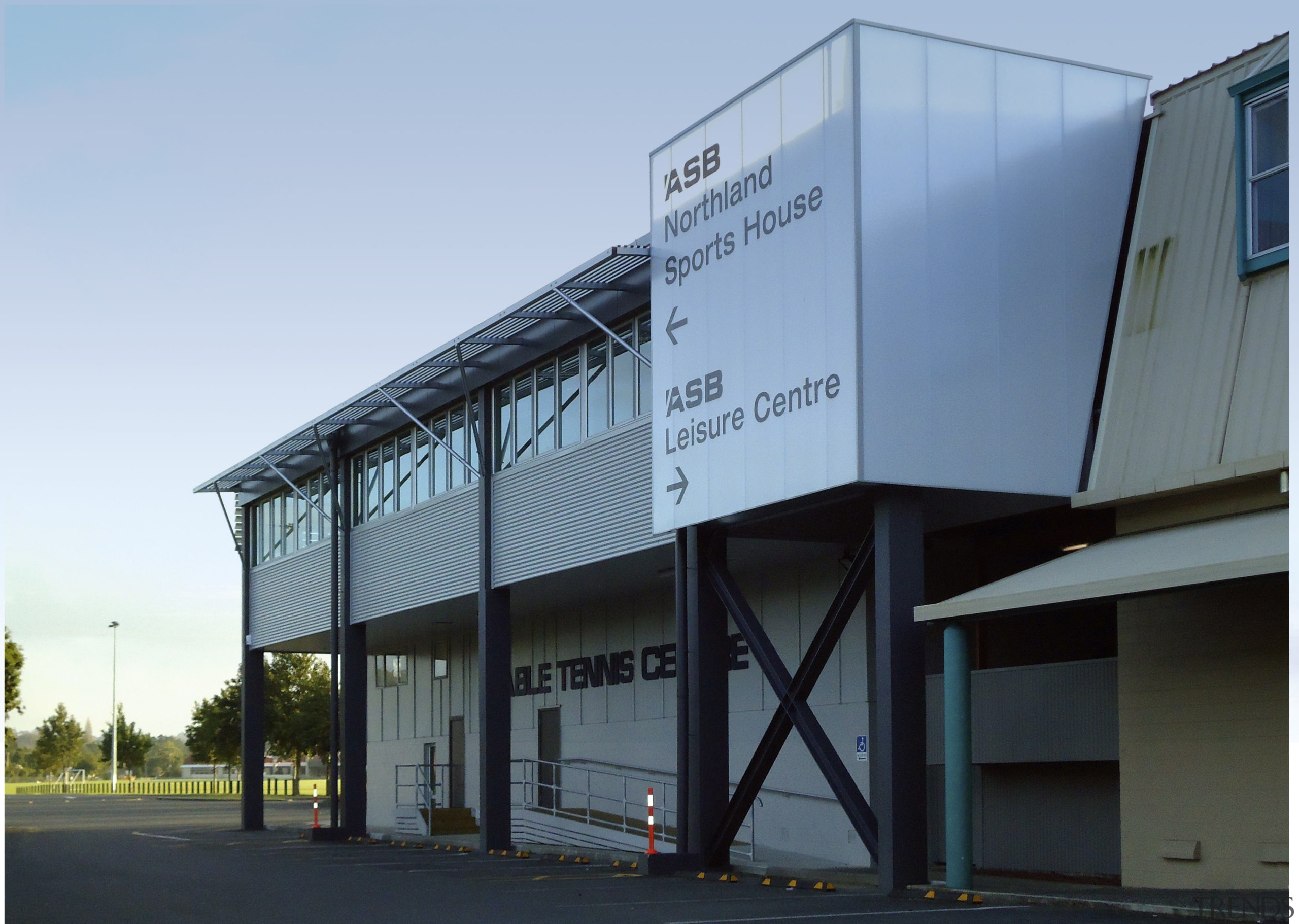 Northland sports house. Second floor added to accommodate architecture, building, commercial building, corporate headquarters, facade, infrastructure, real estate, structure, teal, black