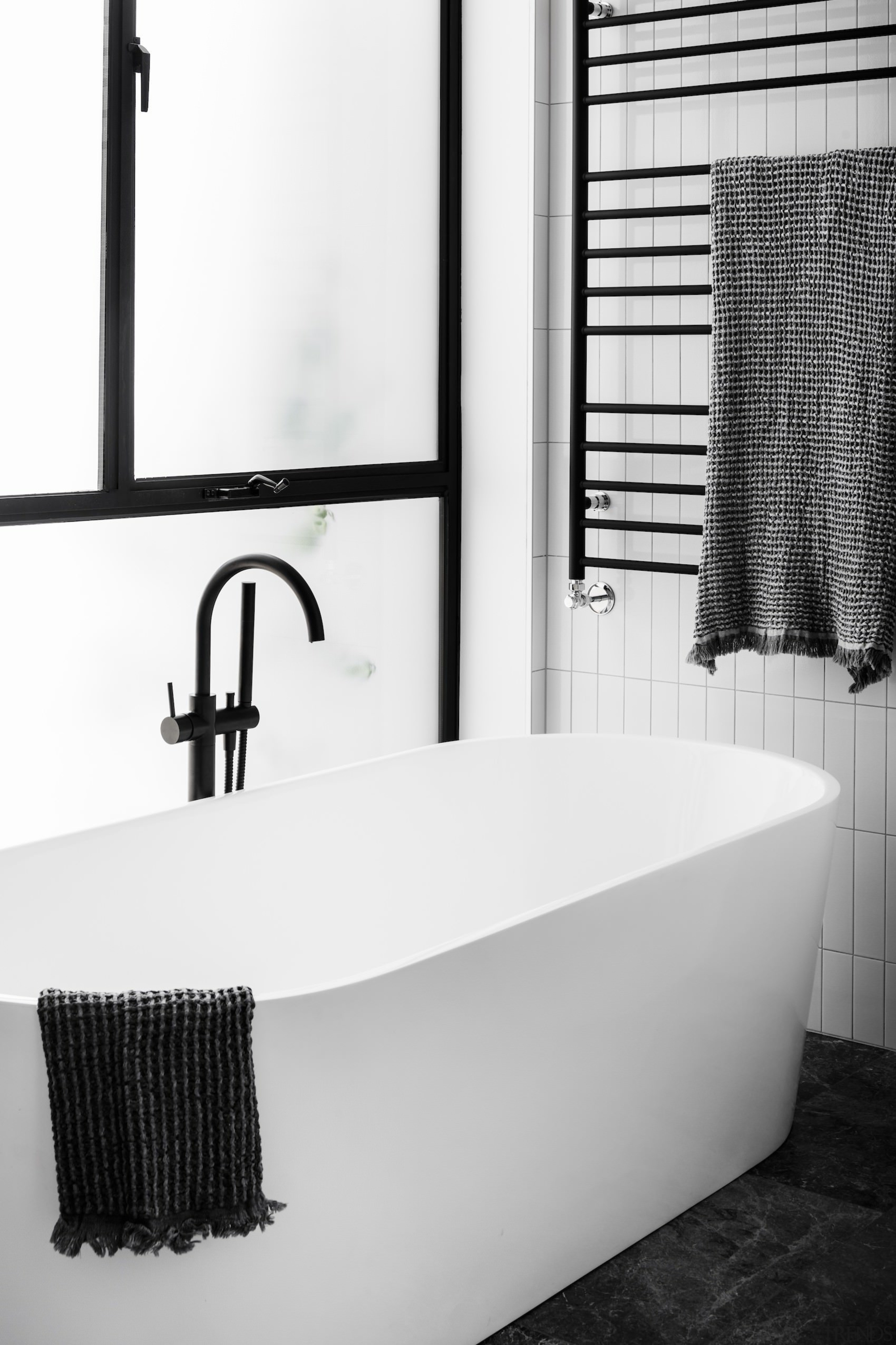 Architect: Technē Architecture + Interior DesignPhotography by bathroom, bathroom sink, bathtub, black and white, floor, interior design, plumbing fixture, product, product design, sink, tap, white