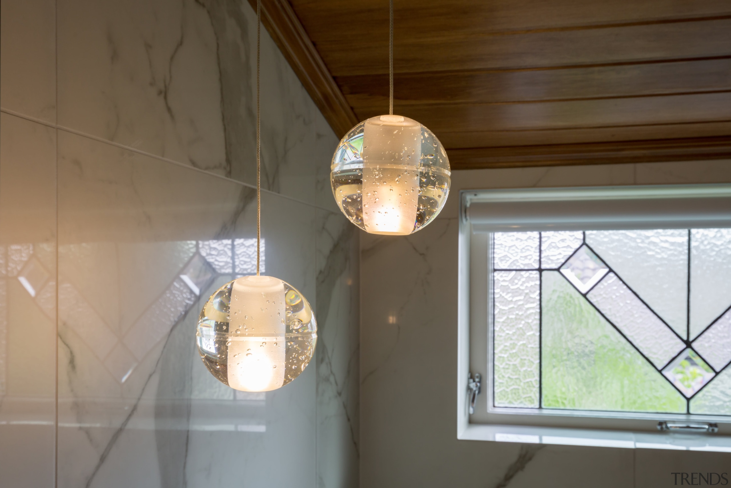 Marble Bathroom - Marble Bathroom - ceiling | ceiling, chandelier, daylighting, home, house, interior design, lamp, light fixture, lighting, lighting accessory, brown, gray