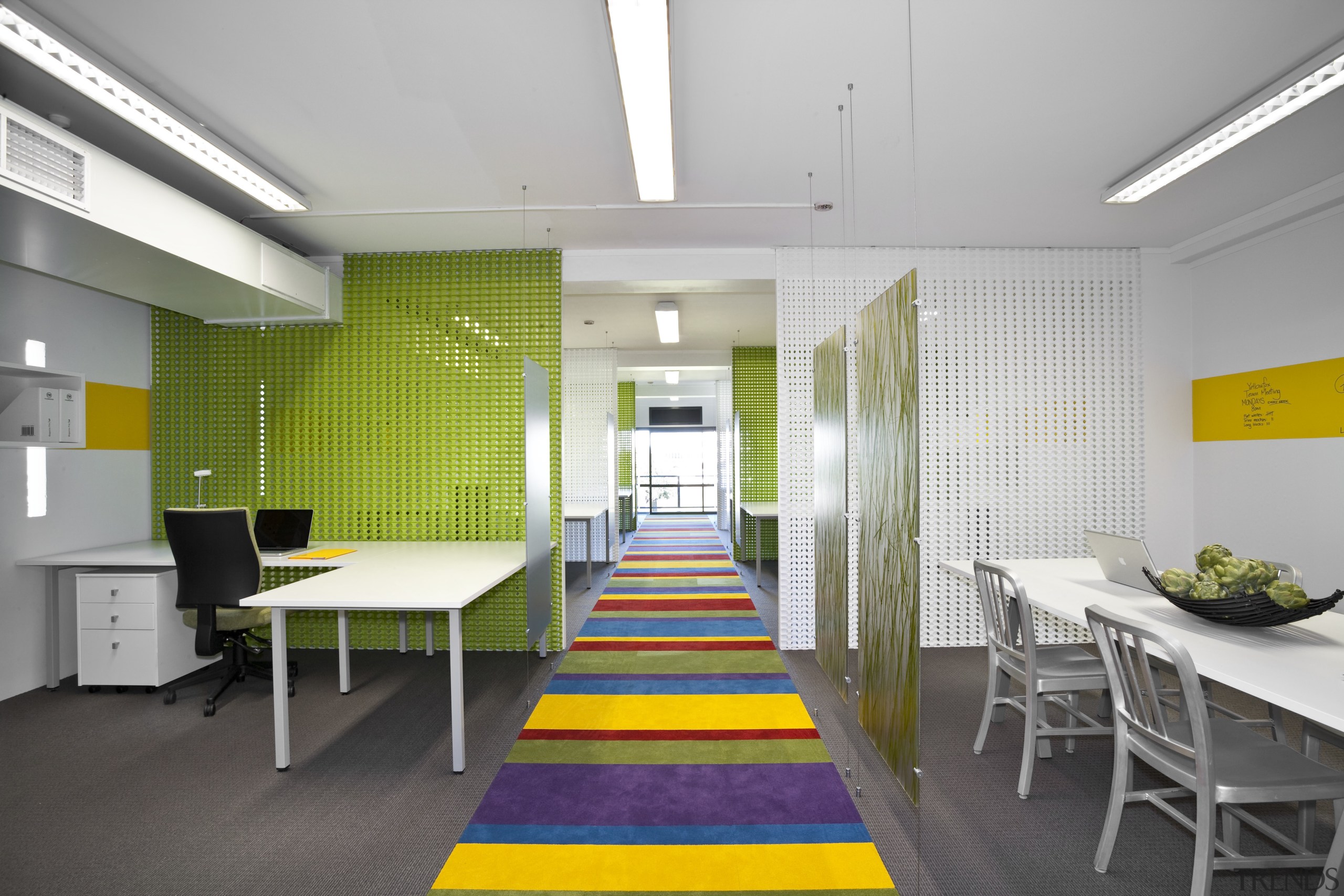 View of the colourful office interior - View architecture, ceiling, house, interior design, office, gray
