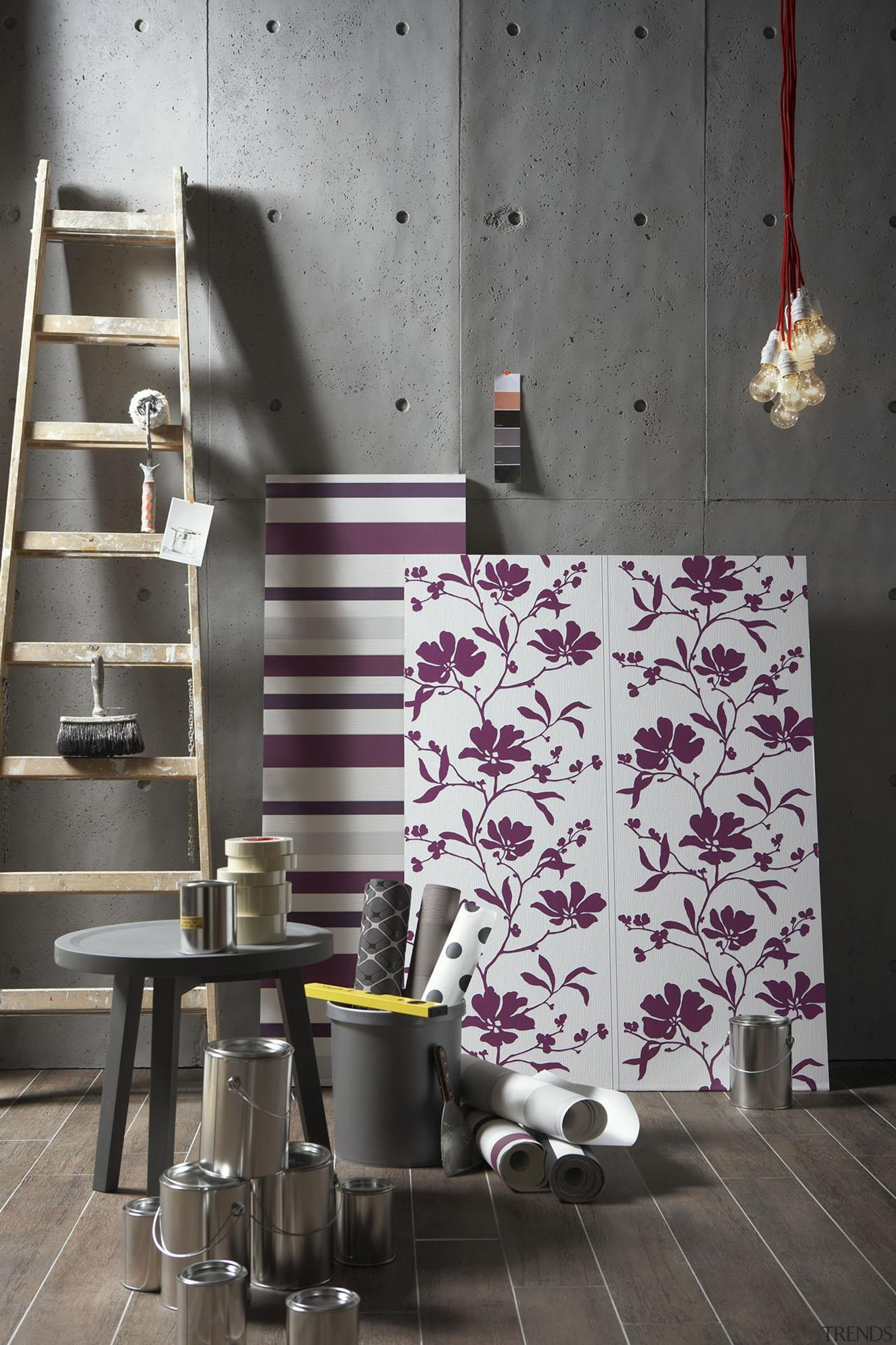 Schoner Wohnen - Modern Style Range - architecture architecture, design, floor, flooring, furniture, interior design, purple, table, wall, gray, black