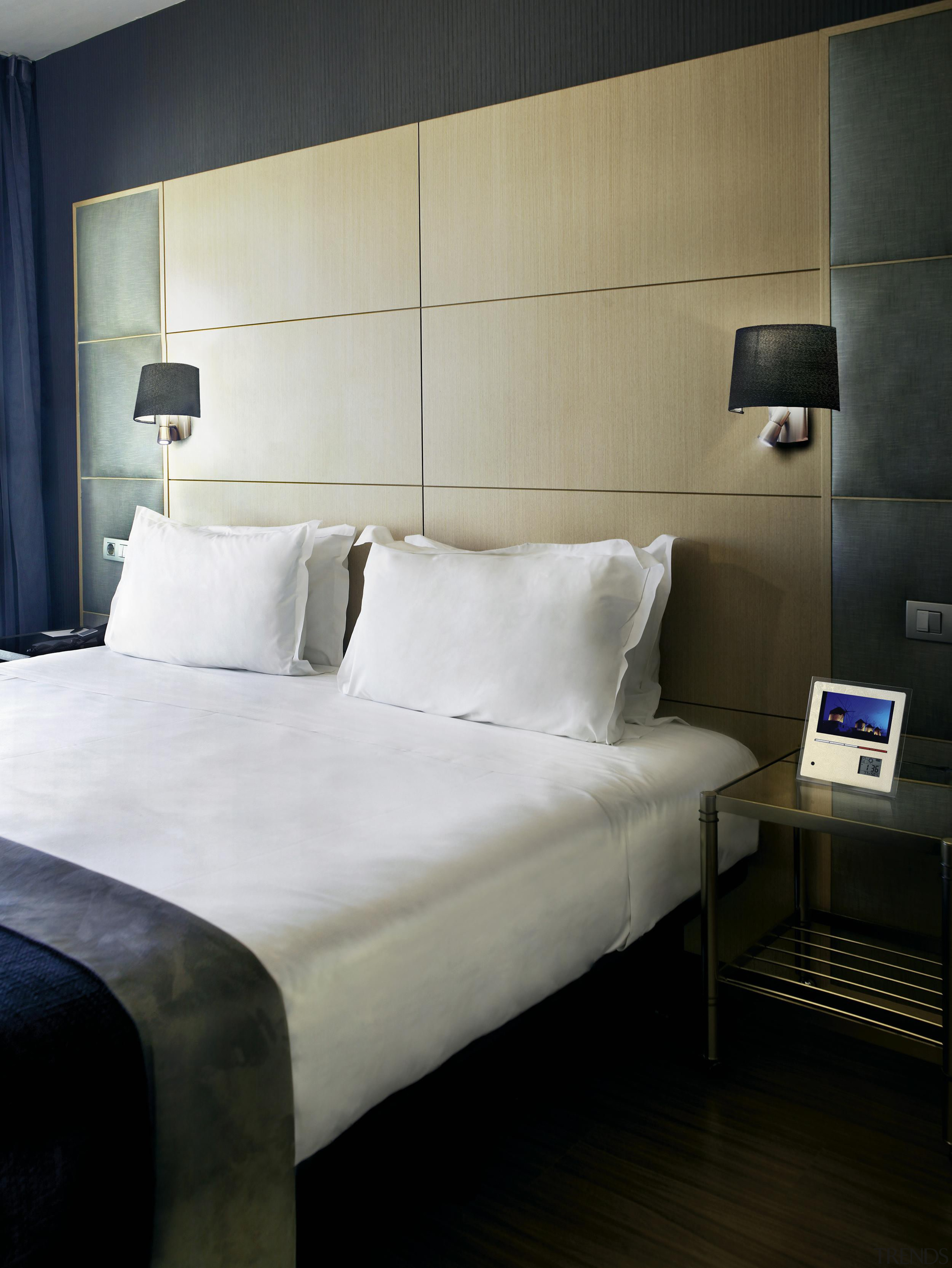 Wall Lights - Wall Lights - architecture | architecture, bed frame, bed sheet, bedroom, ceiling, floor, furniture, hotel, interior design, room, suite, wall, black, gray