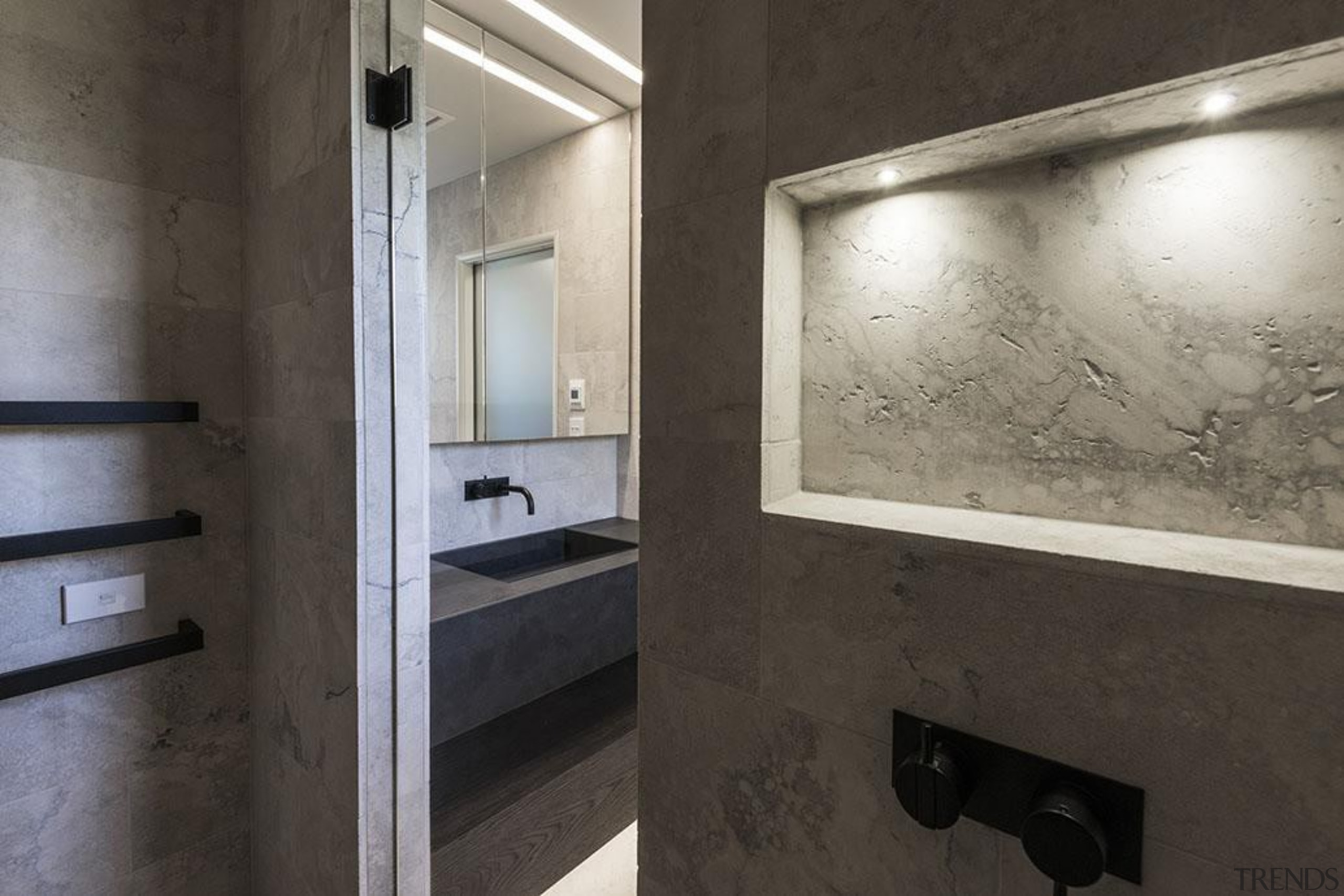 Winner – Bathroom Design of the Year – architecture, floor, interior design, black, gray