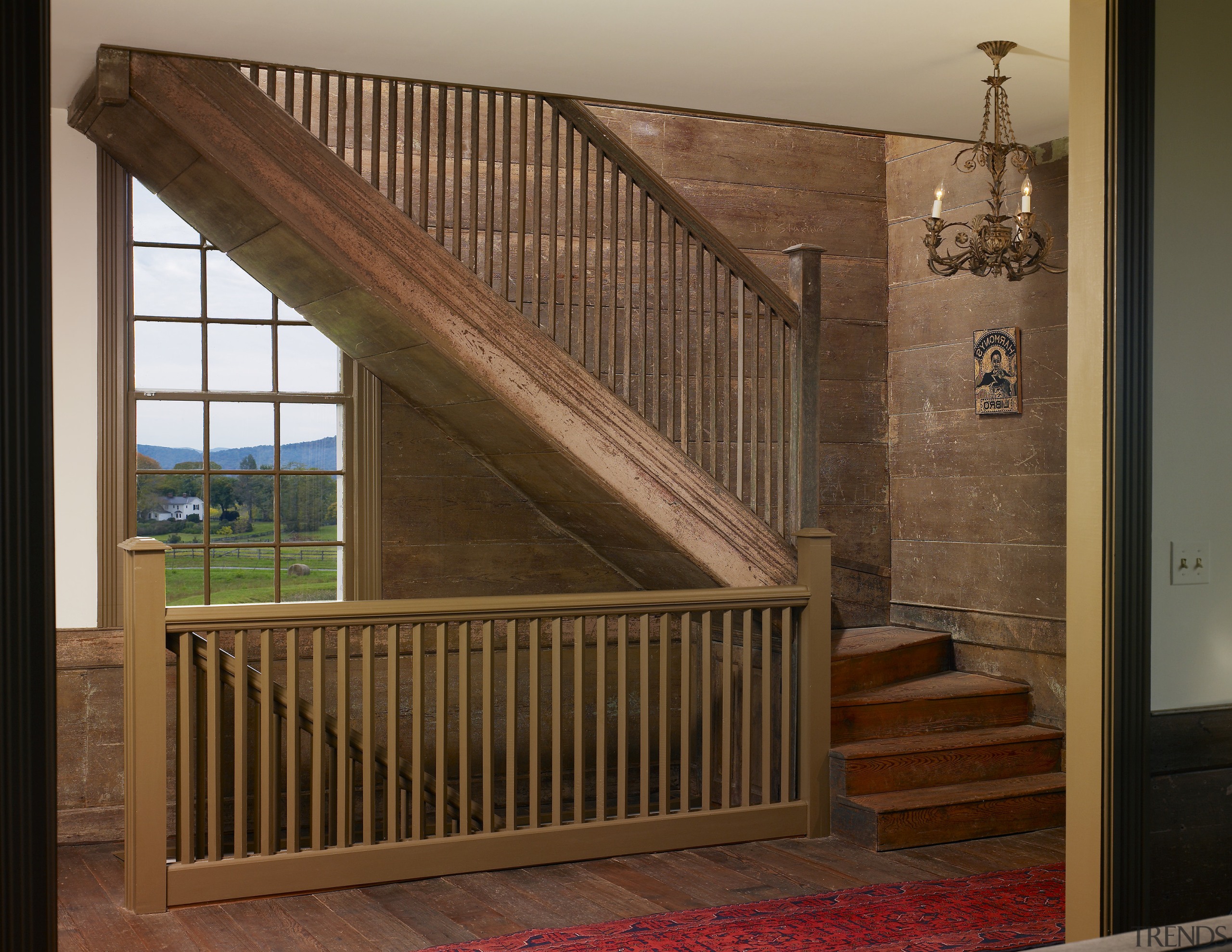 This home was built by Tom Glass of baluster, door, floor, handrail, hardwood, home, interior design, product, stairs, wall, window, wood, wood stain, brown