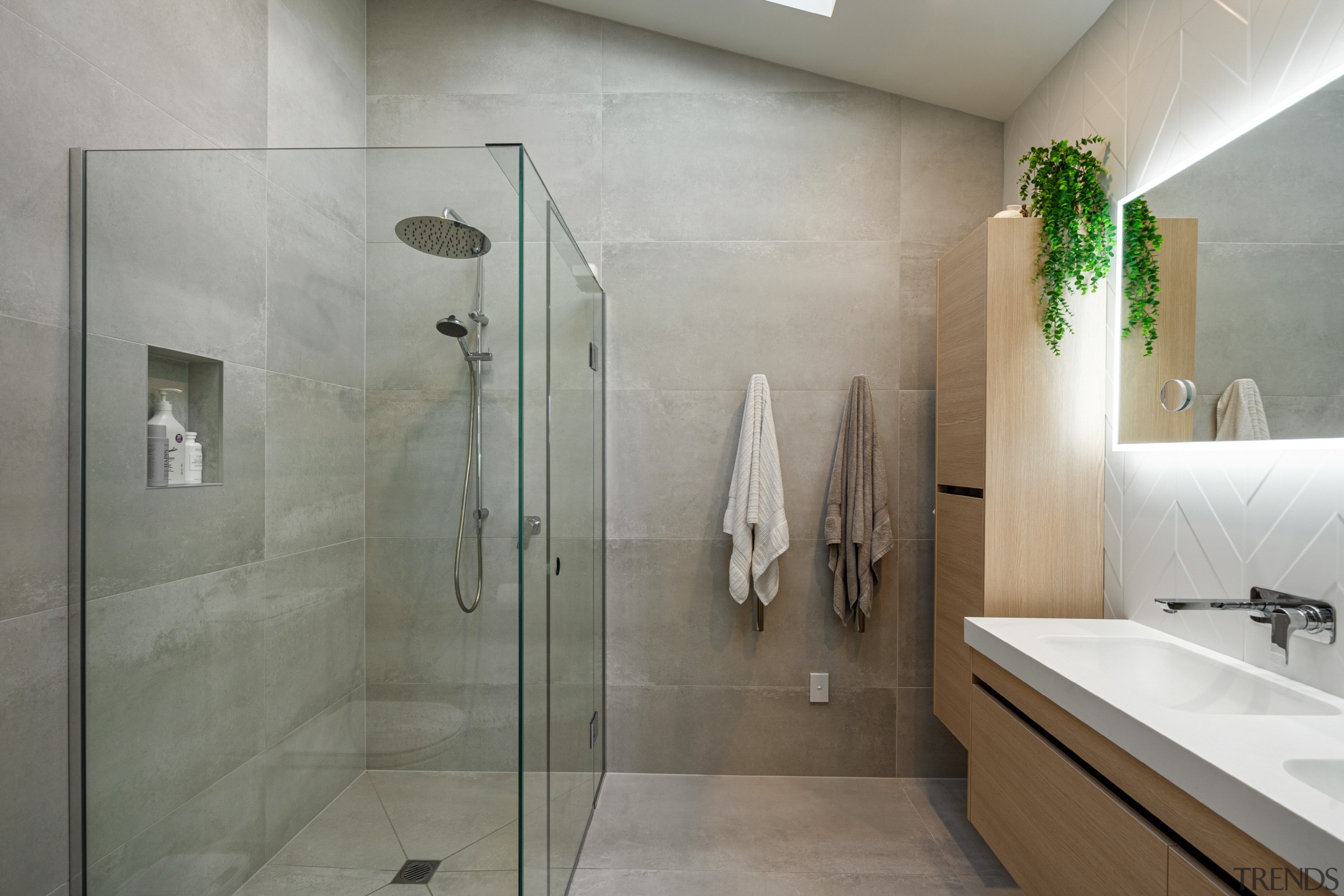 The contemporary master bathroom. - Fowler Homes – 