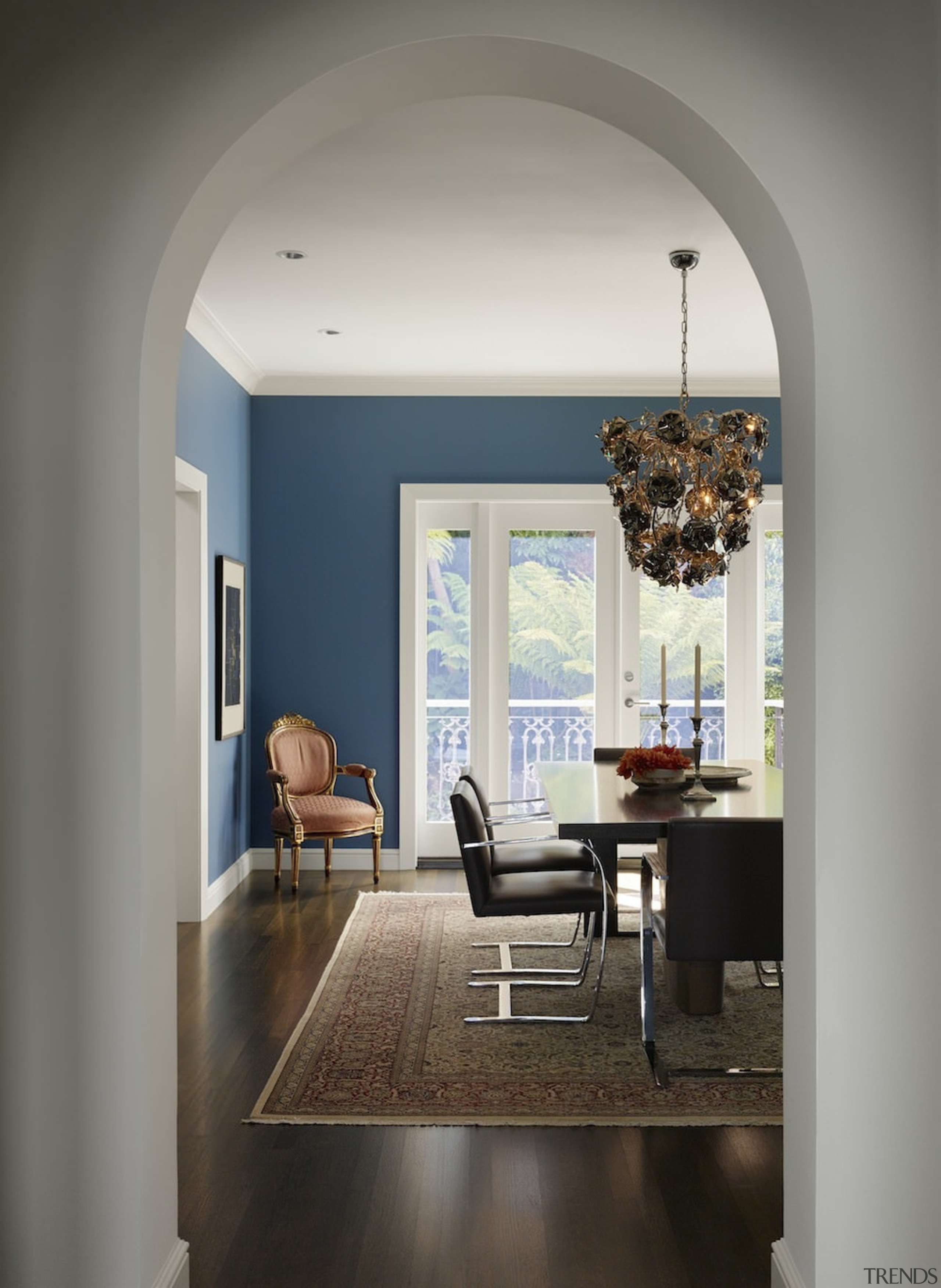 Another view through to the courtyard - Another ceiling, dining room, floor, home, interior design, living room, room, table, wall, window, gray