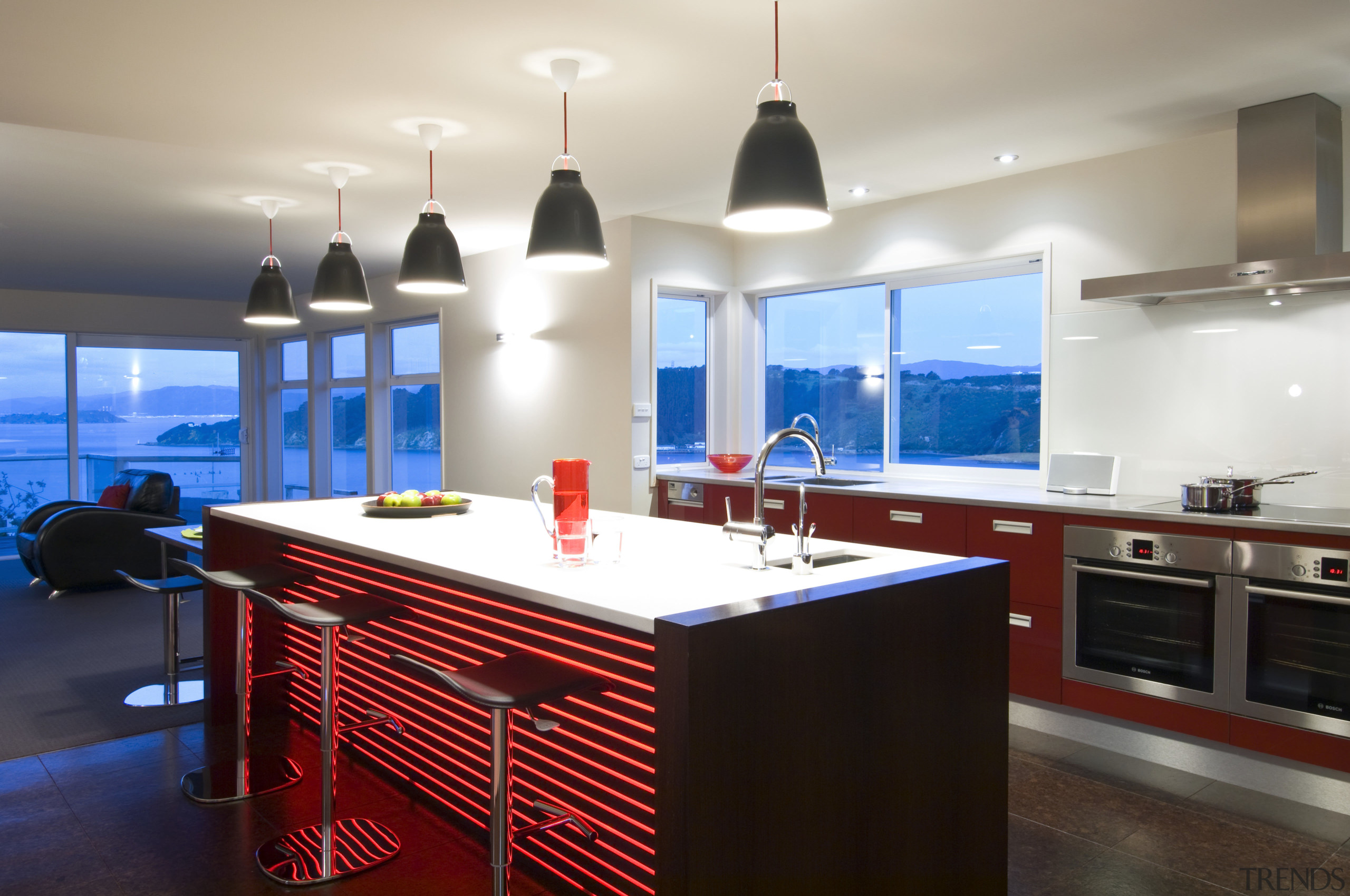 View of open-planned kitchen which features a kitchen countertop, interior design, kitchen, real estate, room, white