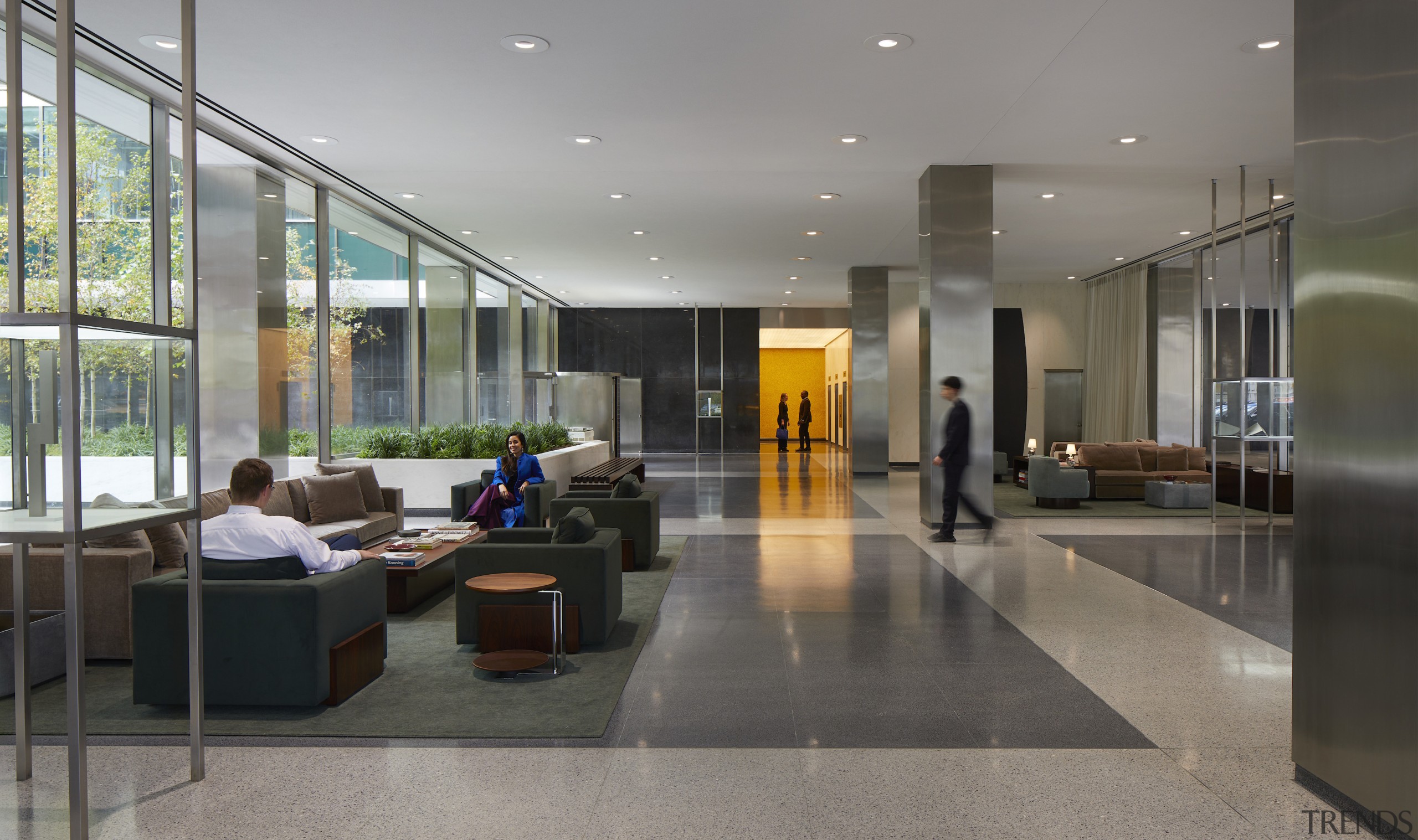 The ceiling features an upgraded, diffused lighting system 