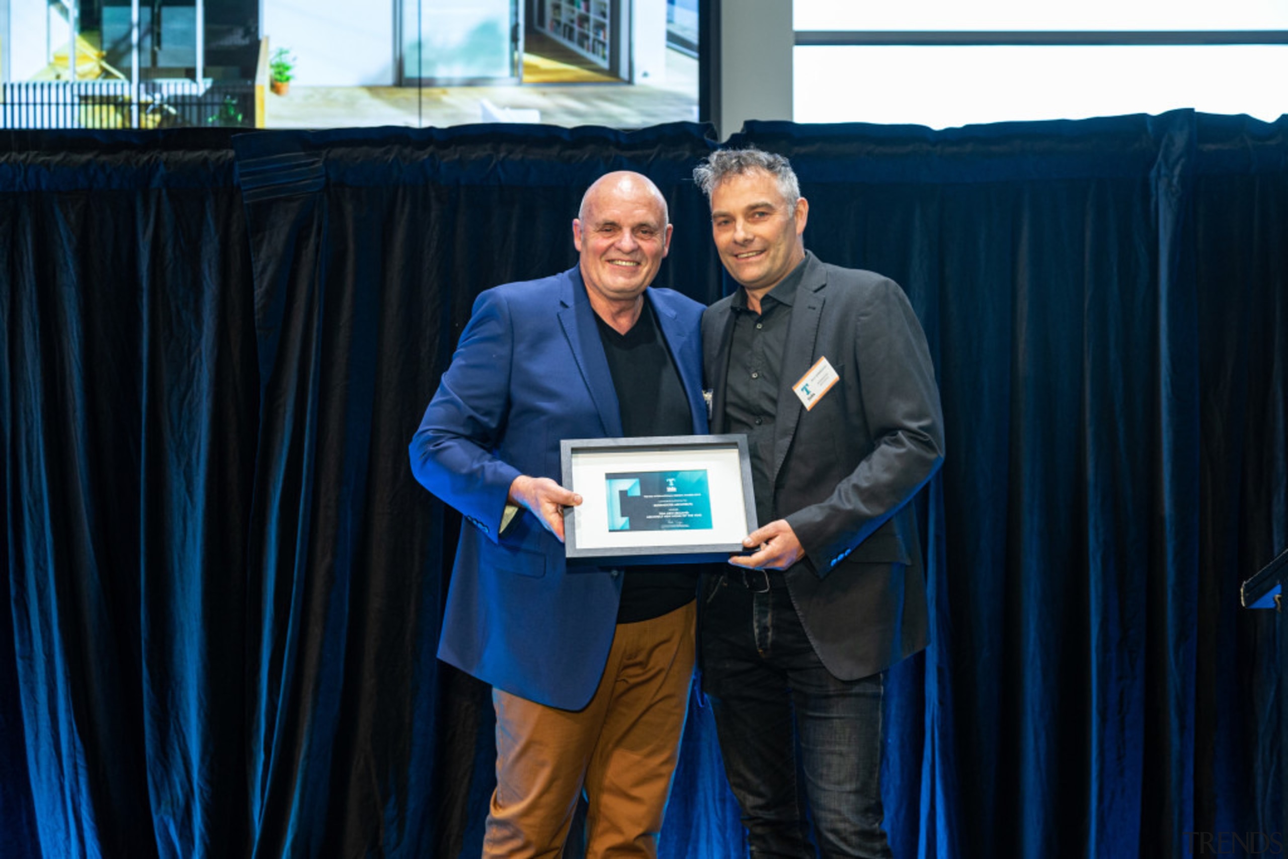2019 TIDA New Zealand Homes presentation evening award, award ceremony, blue, electronic device, employment, event, technology, blue, black