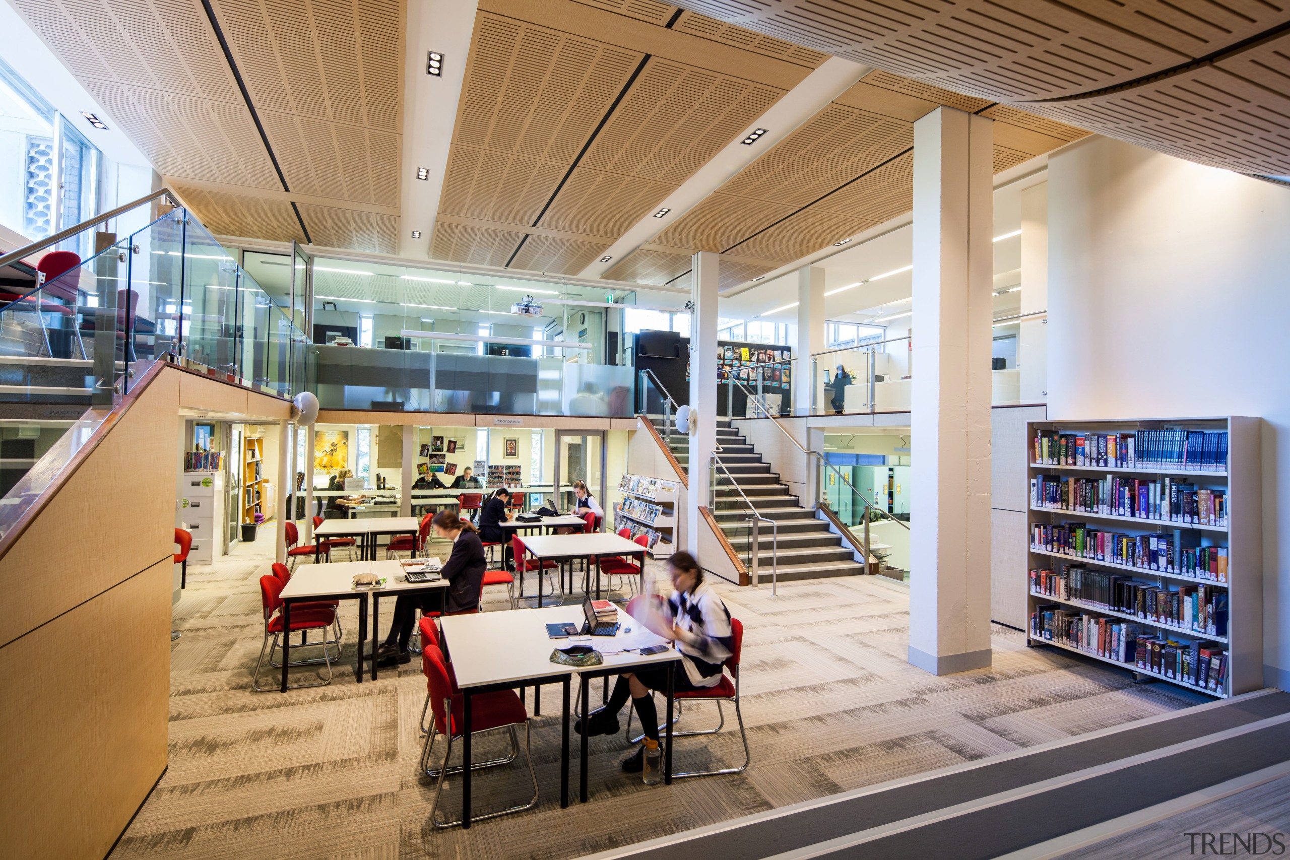 Teaching spaces made redundant by the new Joan institution, interior design, library, library science, public library, gray