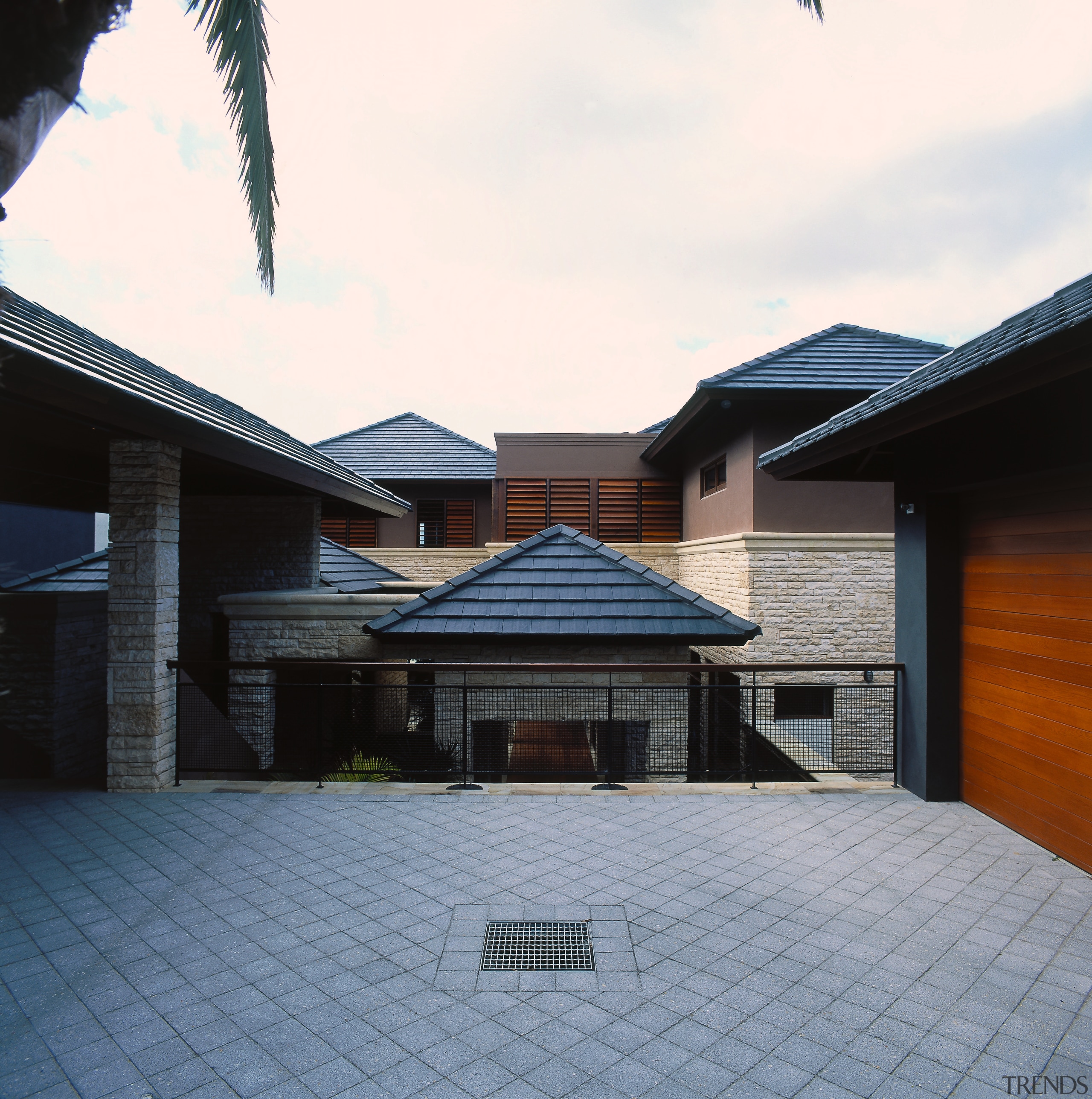 View of the entrance way to the house, architecture, building, daylighting, elevation, estate, facade, home, house, property, real estate, residential area, roof, siding, sky, window, white, black