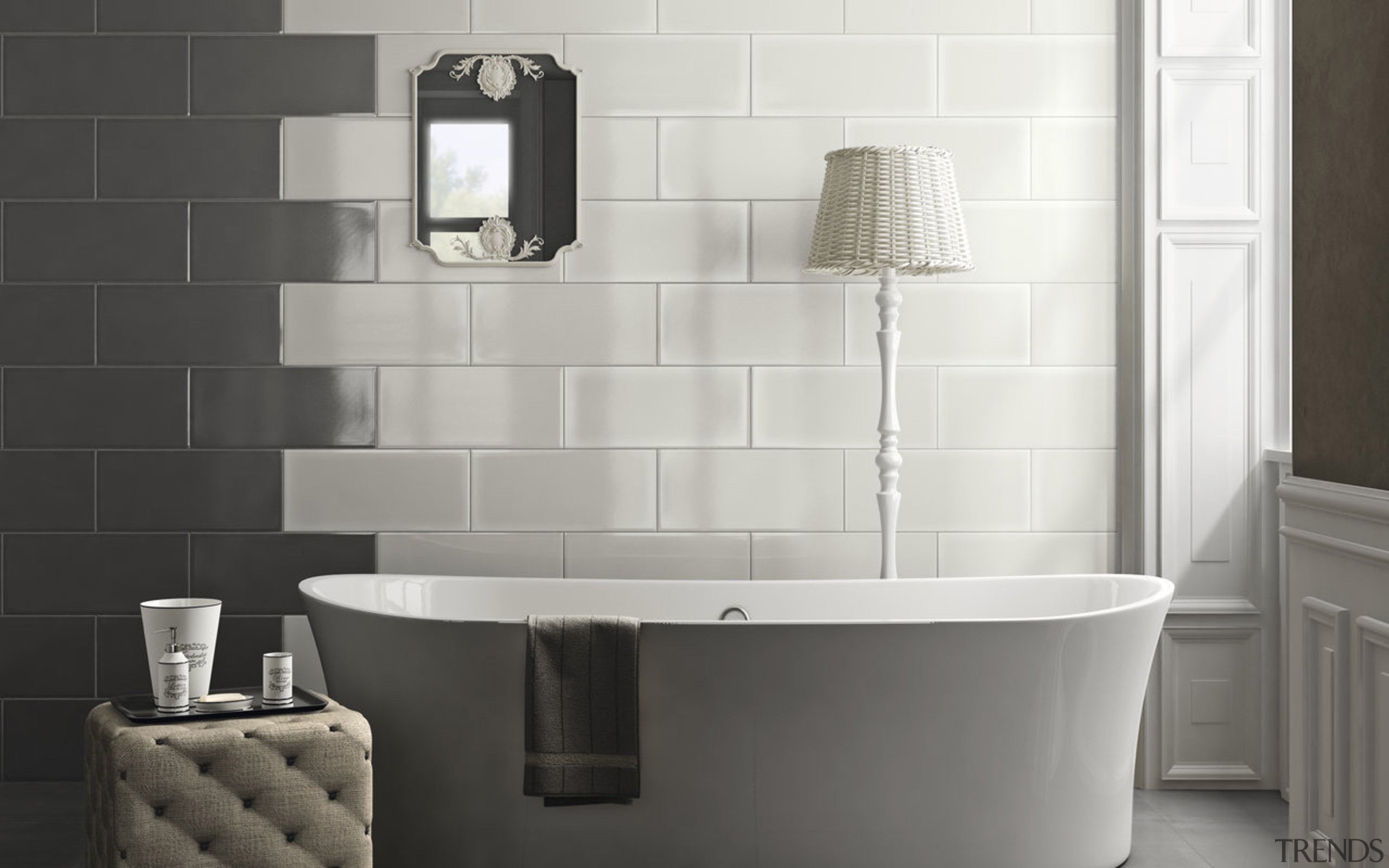 Calx Ghiaccio 100x300 - angle | bathroom | angle, bathroom, bathroom accessory, bathroom cabinet, bathroom sink, ceramic, floor, flooring, interior design, plumbing fixture, product, shelf, sink, tap, tile, toilet seat, wall, gray, black