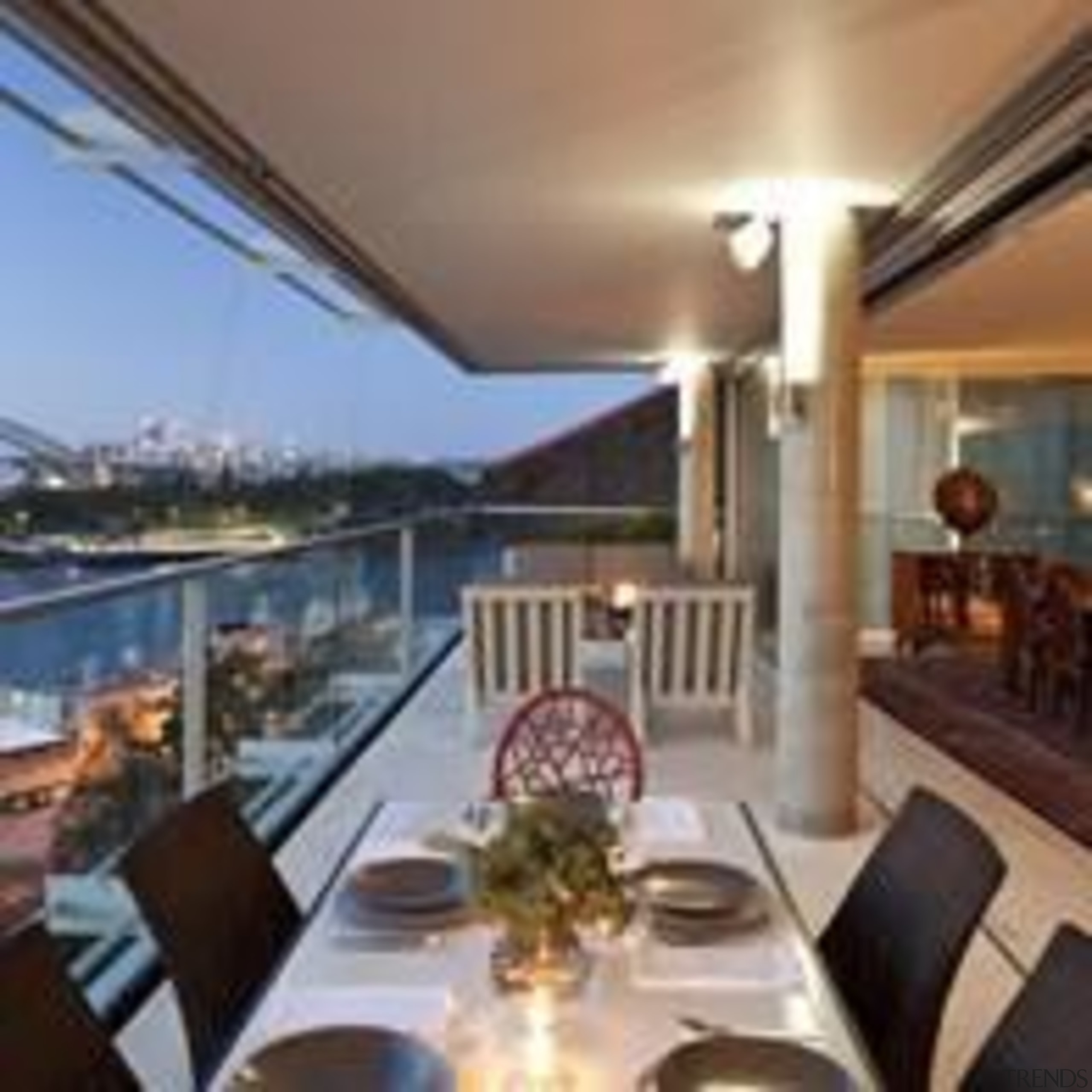 Balcony with Sydney Harbour views - Balcony with apartment, interior design, patio, penthouse apartment, property, real estate, roof, gray