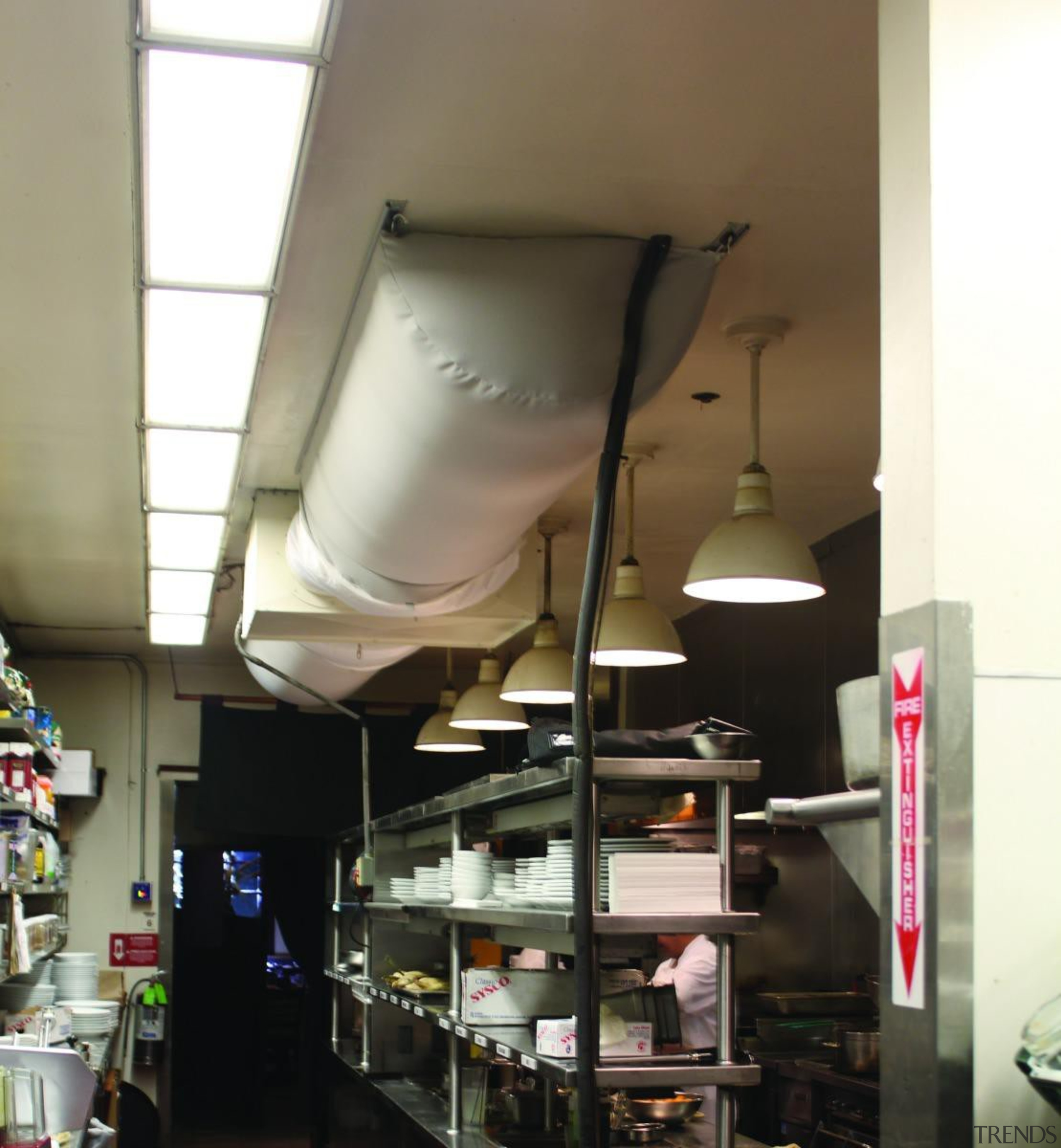 Commercial kitchen extraction systems can under-perform over time, ceiling, glass, interior design, brown, black, white