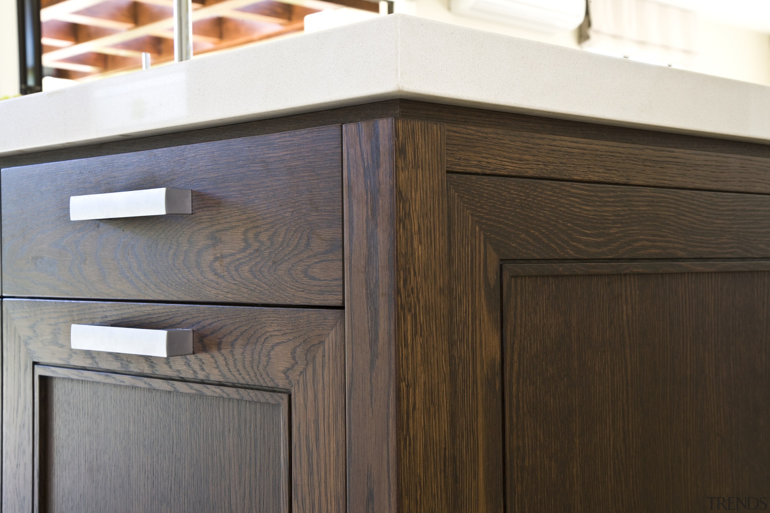 Image of kitchen designed by Good Kitchens which cabinetry, chest of drawers, countertop, drawer, furniture, hardwood, product design, sideboard, wood, wood stain, brown