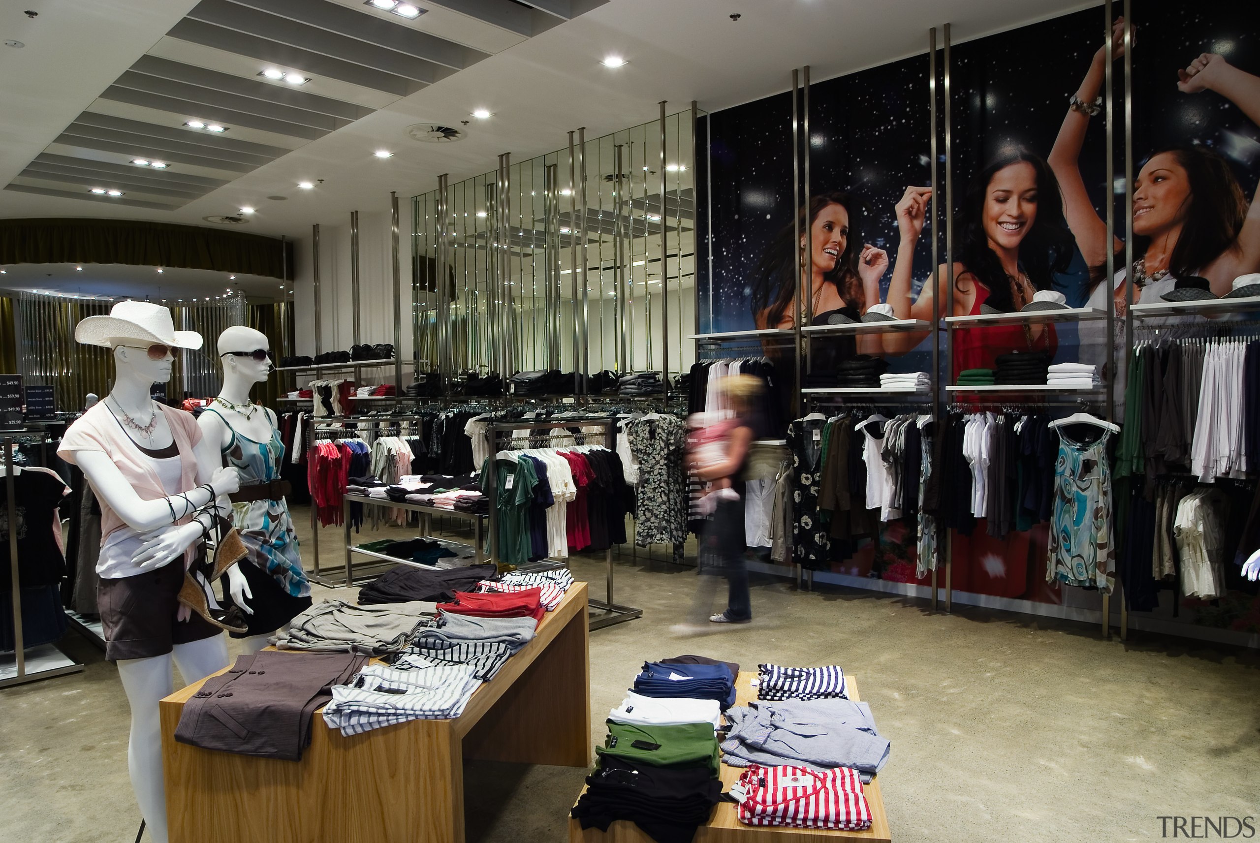 A view of a shop in Sylvia Park retail, black, gray