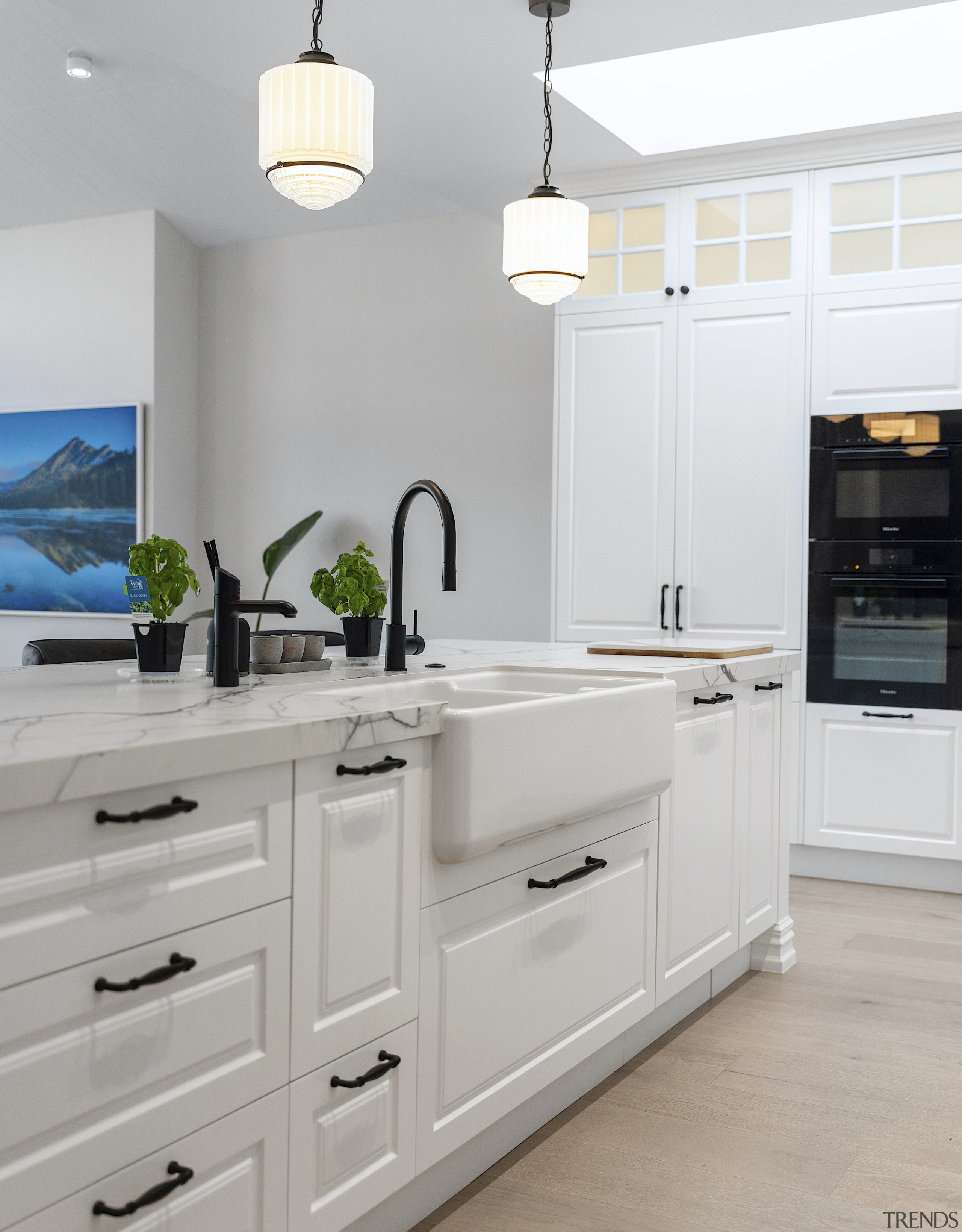 A chunky butler's sink is part of the 