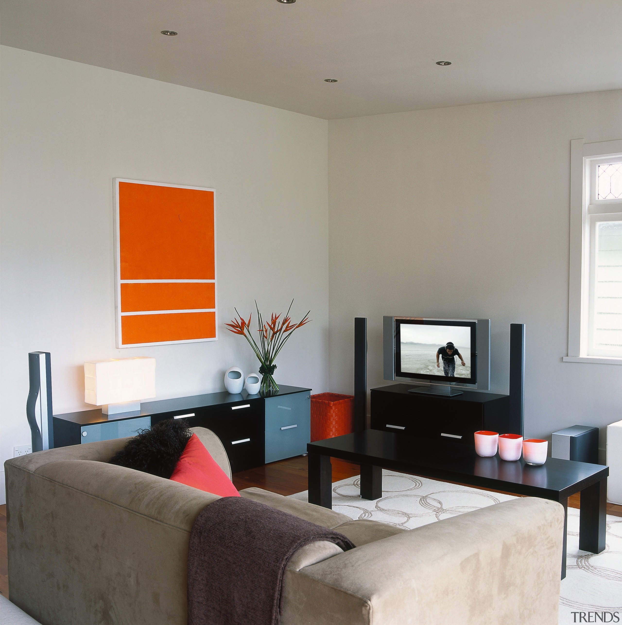 Interior view of living area - Interior view ceiling, floor, furniture, hearth, home, interior design, living room, room, table, wall, gray