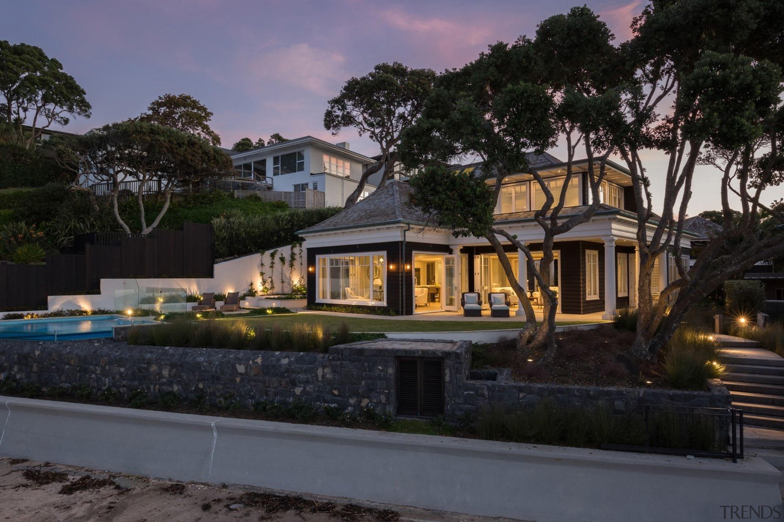 Exterior - architecture | cottage | estate | architecture, cottage, estate, facade, home, house, mansion, property, real estate, residential area, resort, villa, black, gray