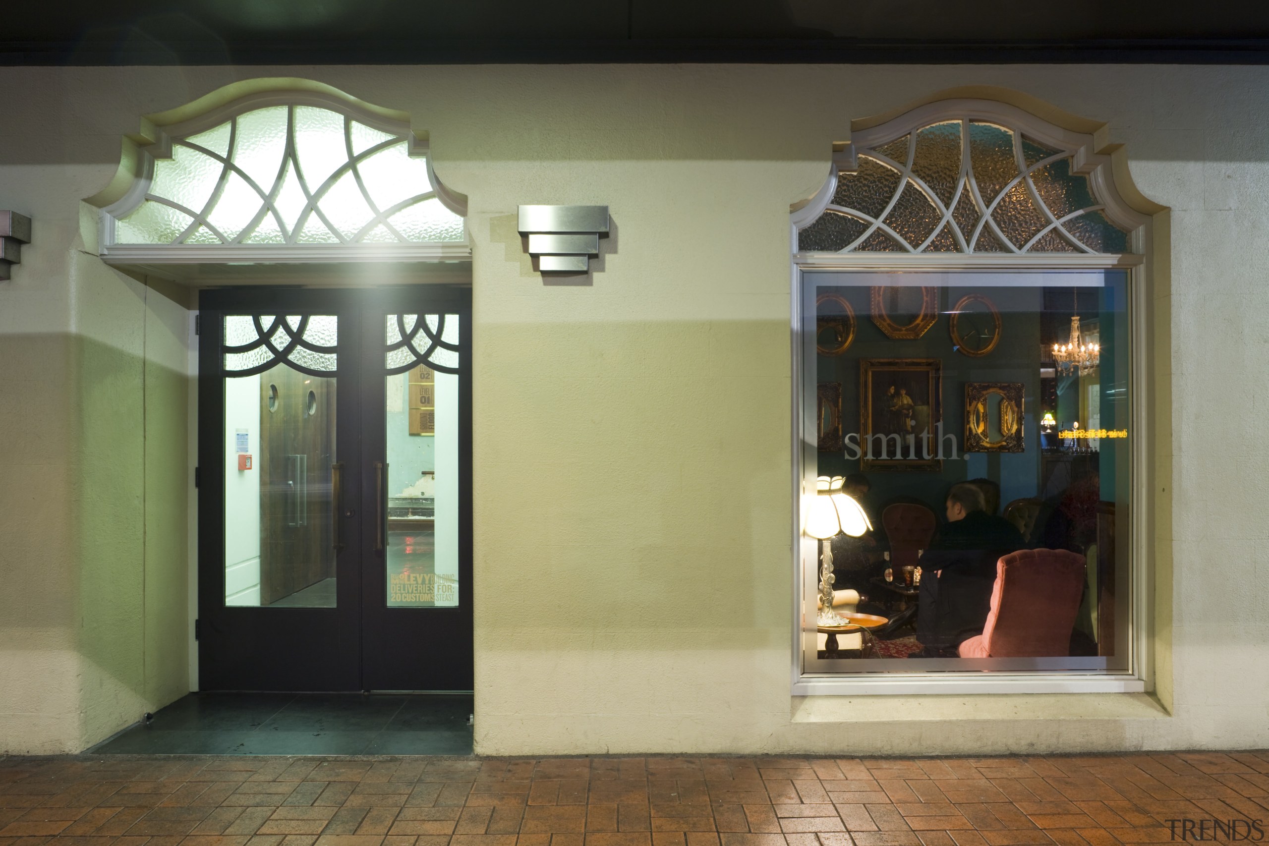 The interior decor of Smith, a new bar door, glass, interior design, window, black, brown