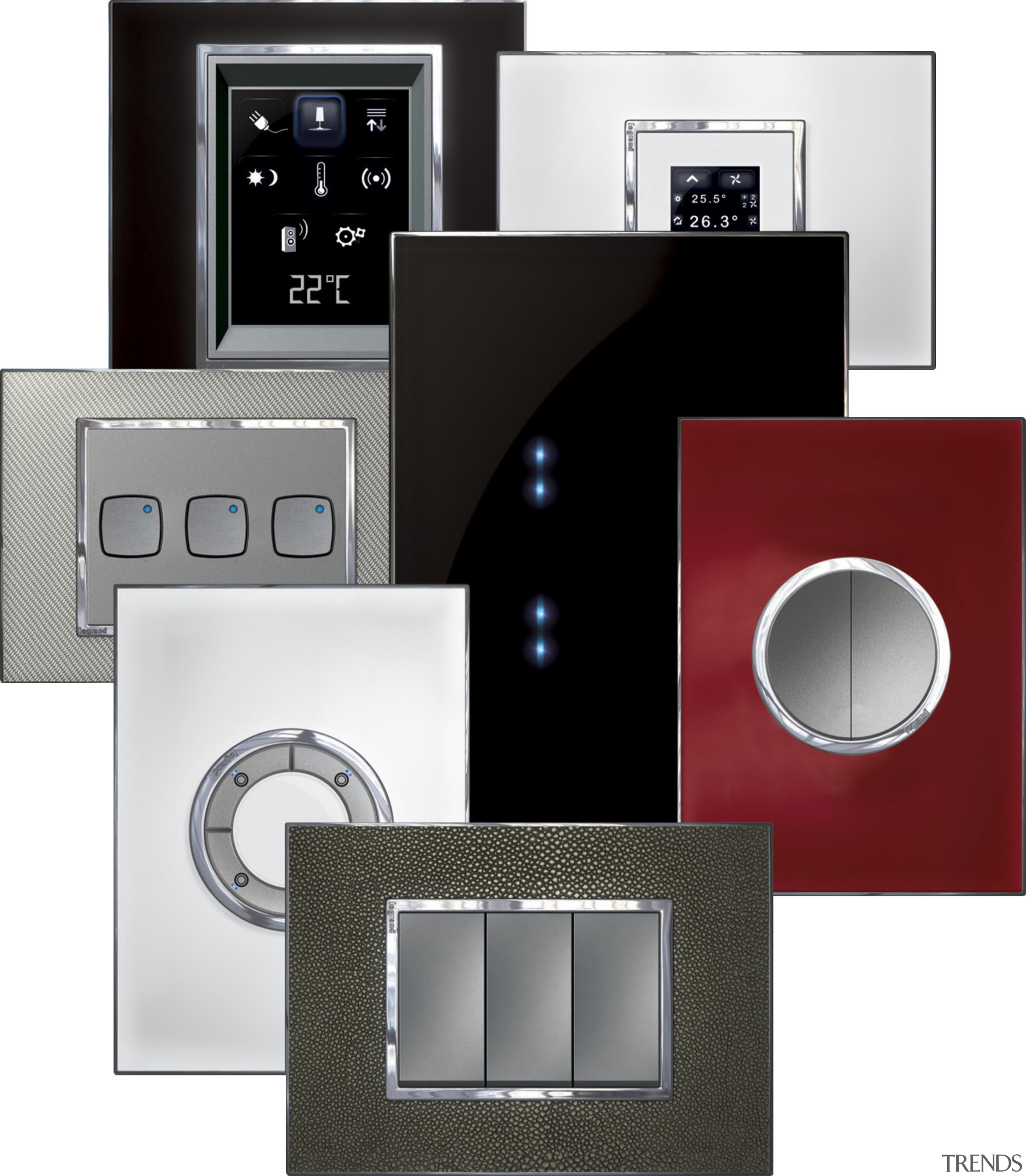 View of home automation screens. - View of electronics, home appliance, product, product design, white, black