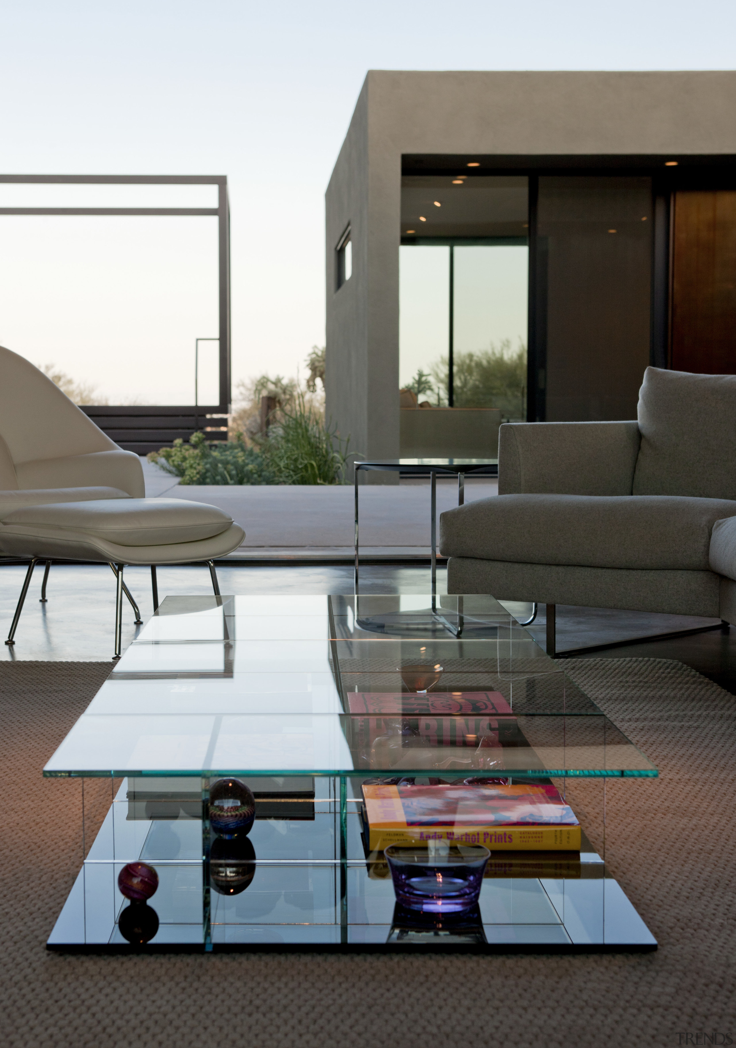 Minimalist desert new house - Minimalist desert new architecture, coffee table, furniture, home, house, interior design, living room, outdoor furniture, product design, sunlounger, table, black, white