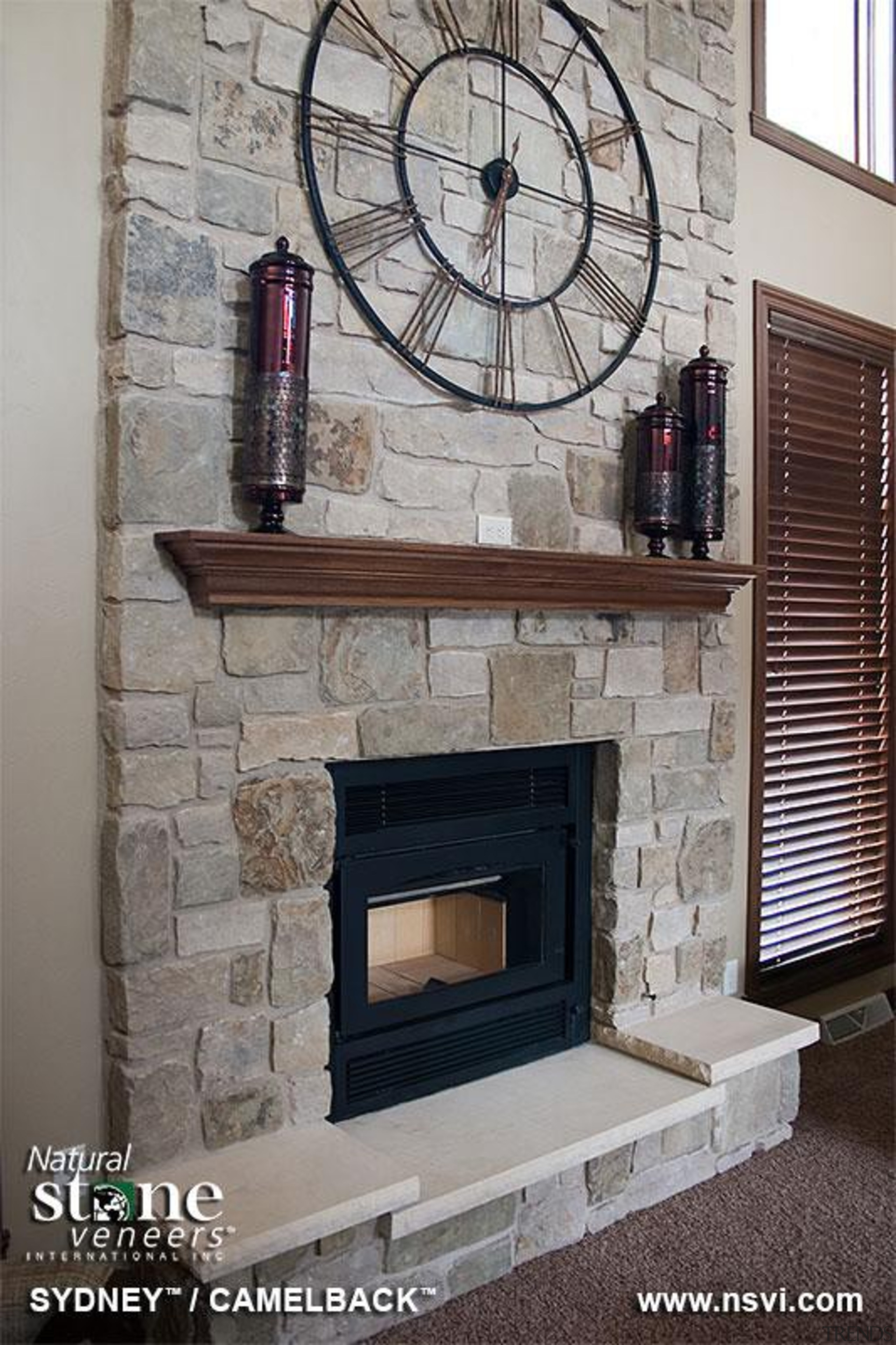 Need to contact Natural Stone Veneers International - fireplace, hearth, gray