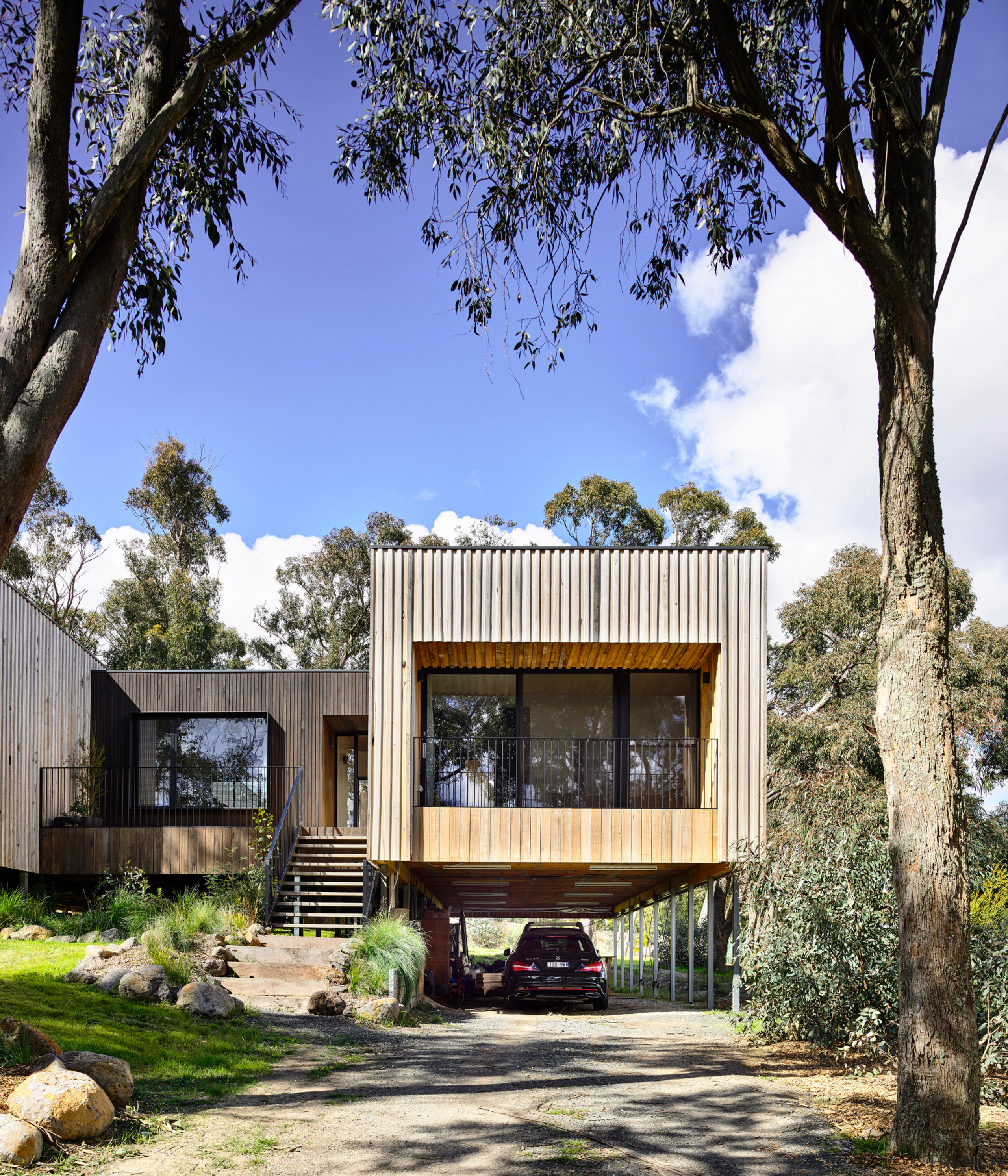 The house is wrapped in a locally sourced 