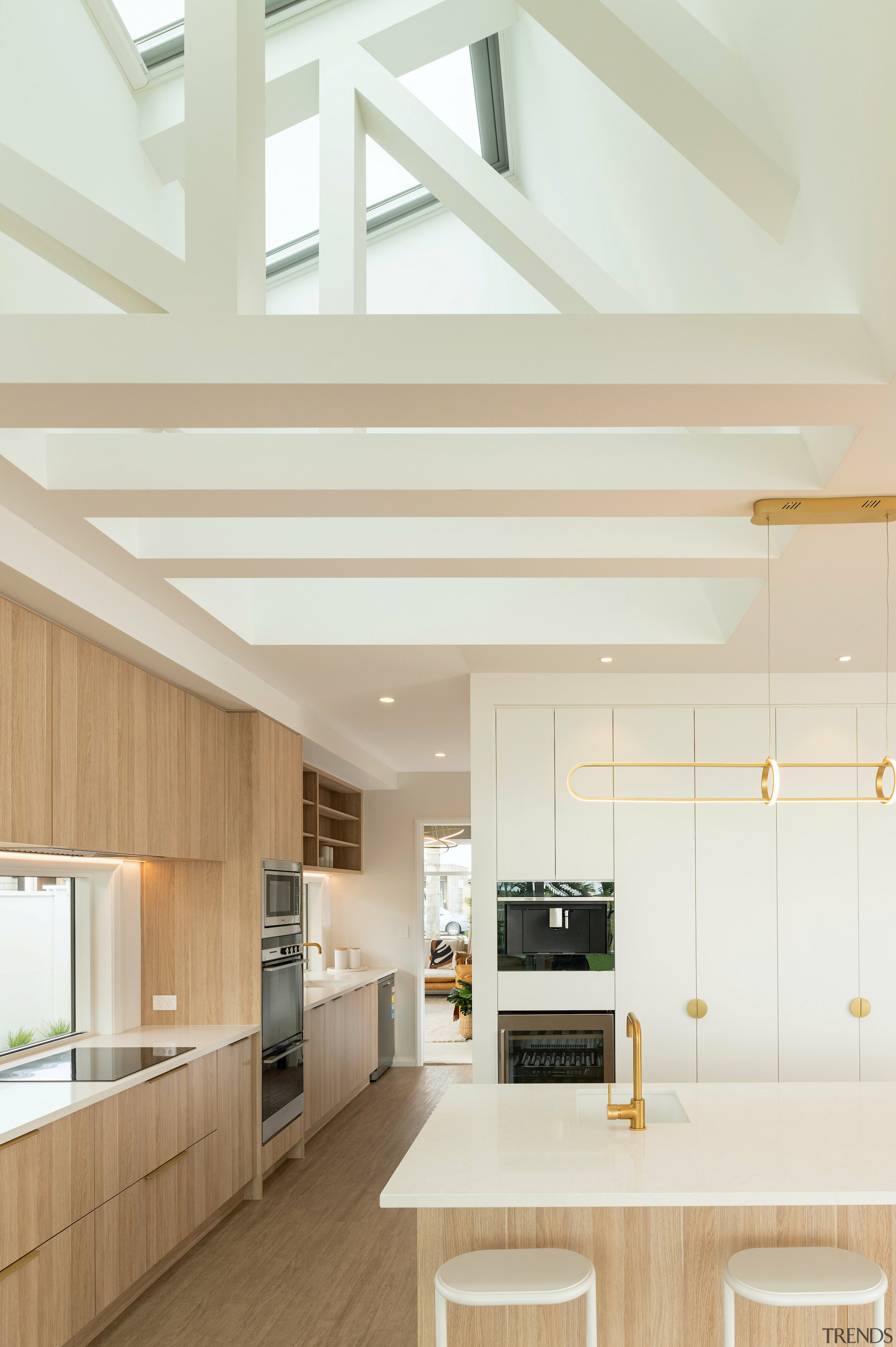 The kitchen is light and airy – in 