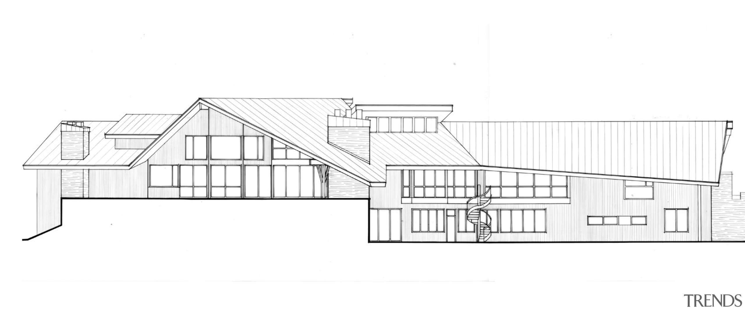 Architect's drawings highlight the changes to the exterior. angle, architecture, area, barn, black and white, design, diagram, drawing, elevation, facade, floor plan, home, house, line, line art, plan, product, product design, property, residential area, shed, structure, white