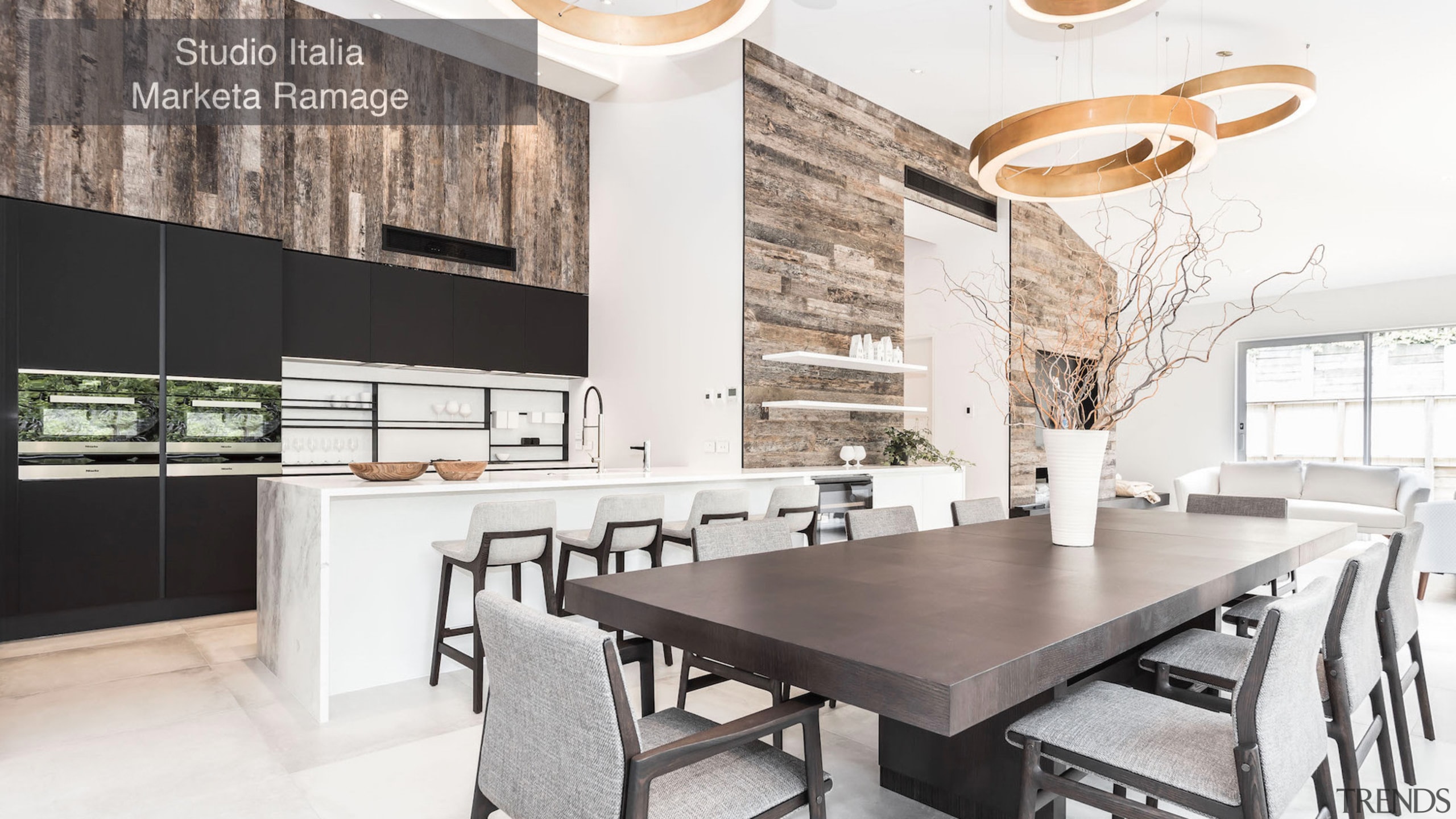 Runner-up – Studio Italia, Marketa Ramage – TIDA countertop, dining room, interior design, kitchen, table, white